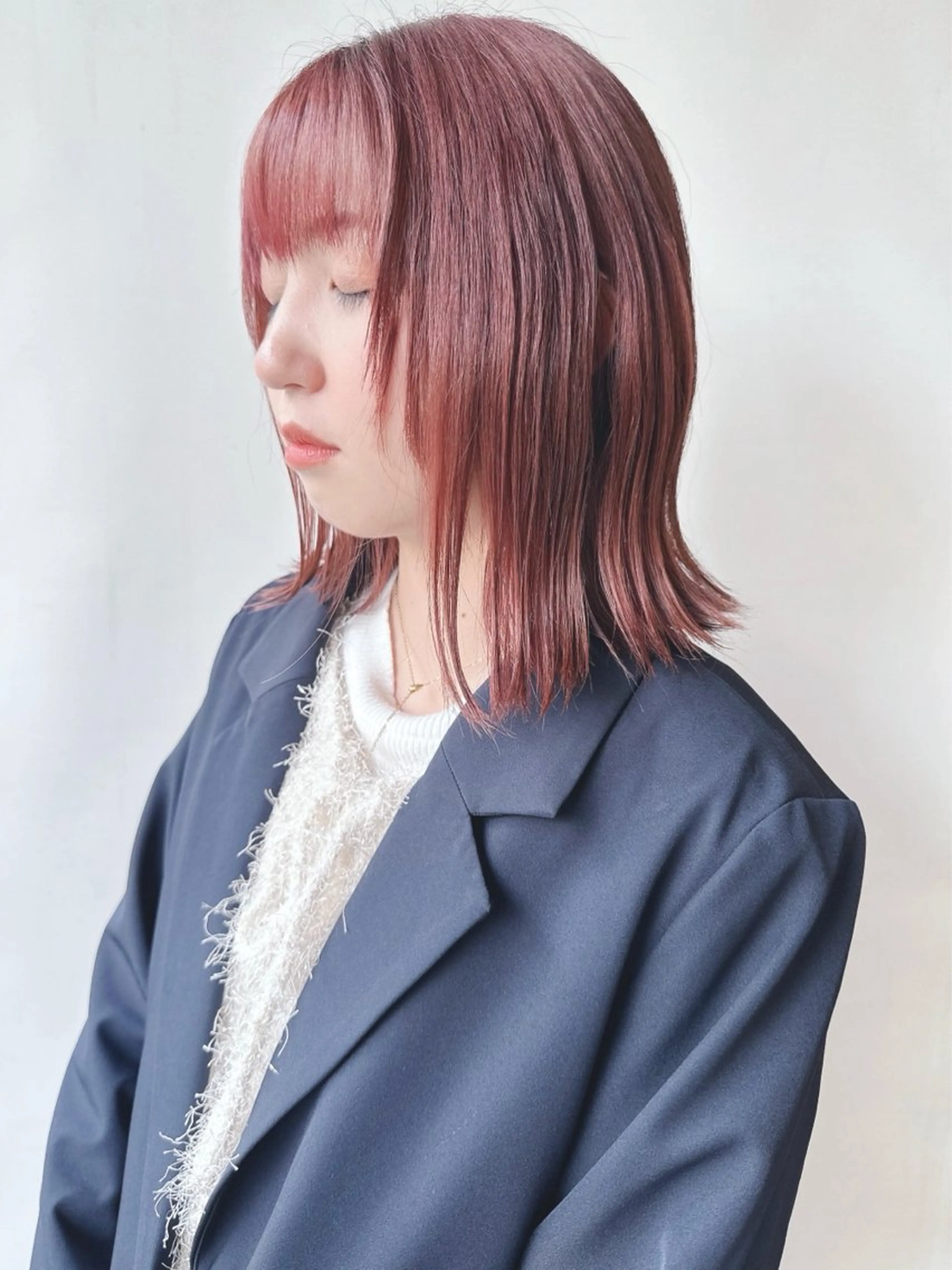 ミディアム カラー カット ヘアカラー トリートメント ボブ/ゆるふわ ボブパーマ/とういのヘアスタイル