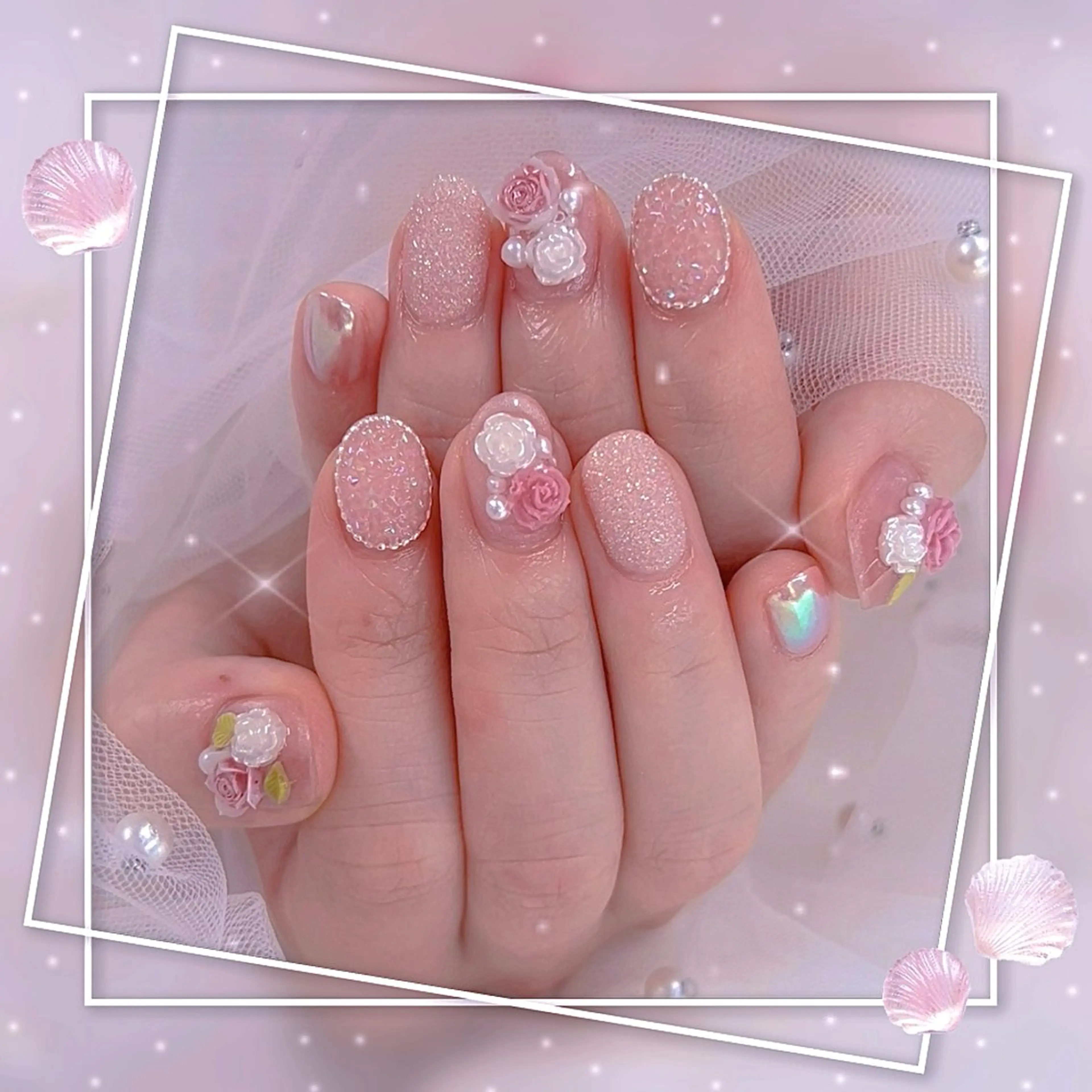 ネイル グラデーション マグネットネイル ピンク ワンホンネイル ハンドネイル ハンドケア Chill Nailsalonのネイルデザイン