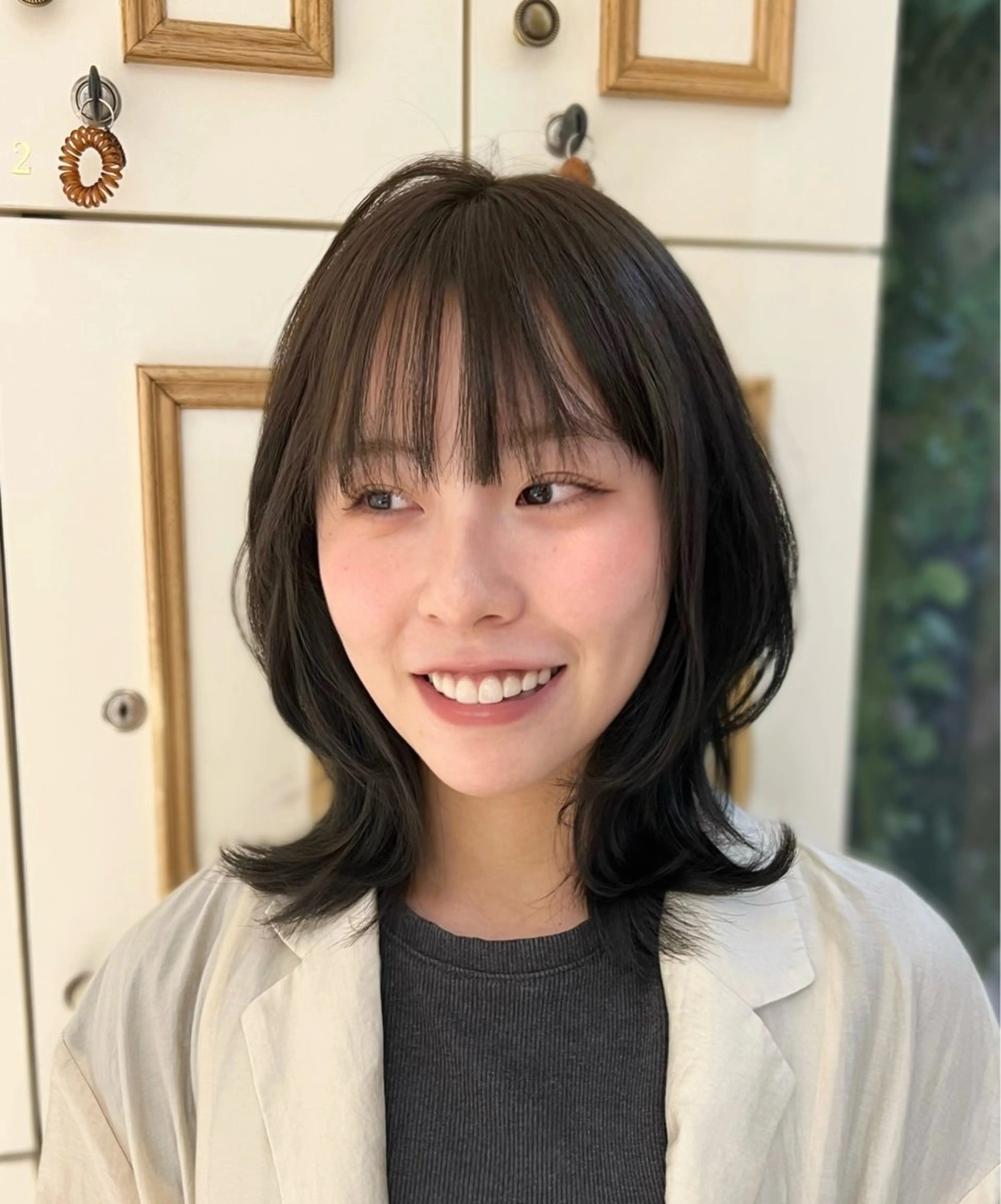 ミディアム カラー レイヤーカット ヘアカラー モデル募集 セイノチヒロのヘアスタイル