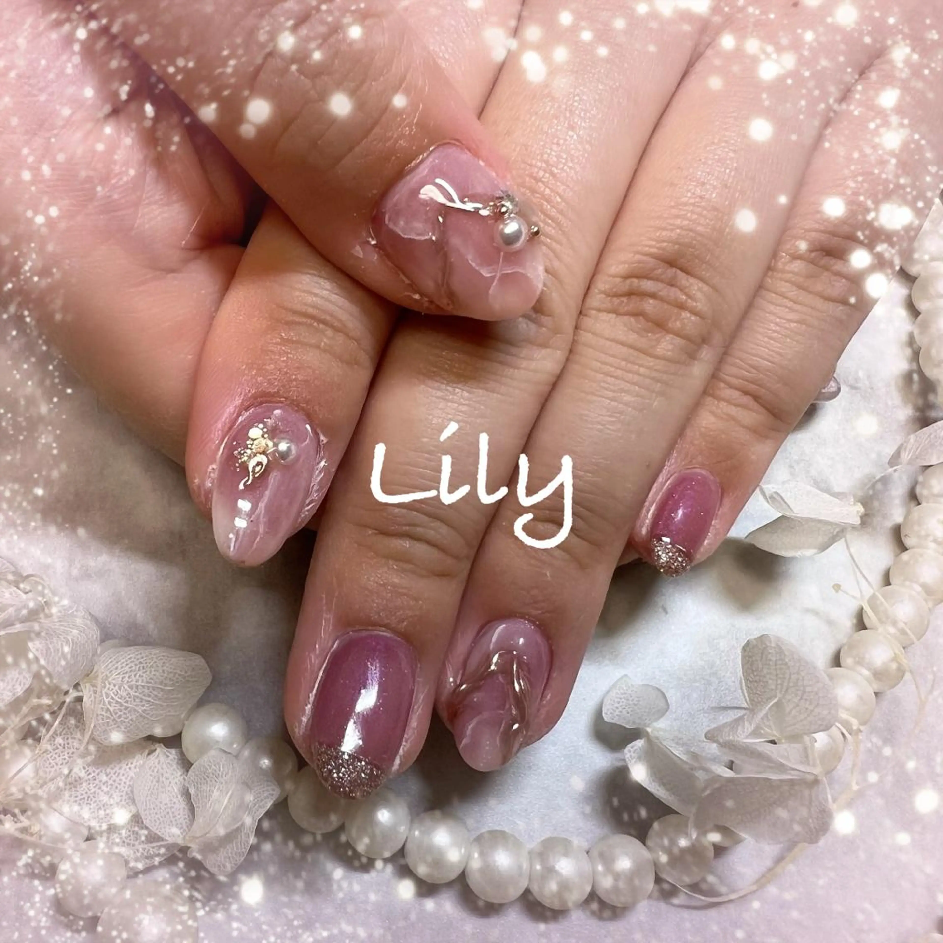 ネイル ハンドネイル Lily*nail 🌻Mii🌻のネイルデザイン