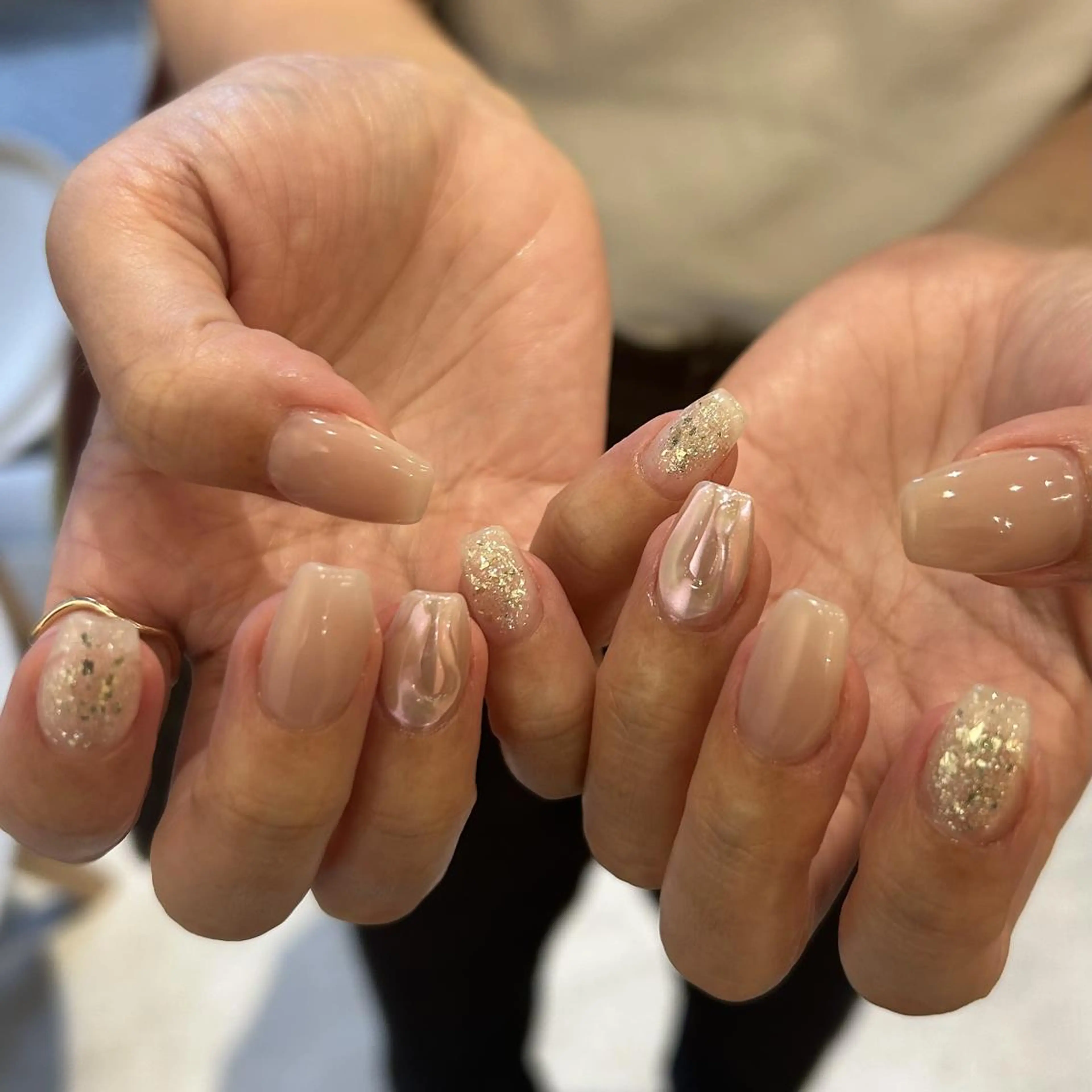 ネイル オーロラネイル ジェルネイル 氷ネイル・うるうるネイル 韓国ネイル ミラーネイル ハンドネイル nails TOKYOのネイルデザイン