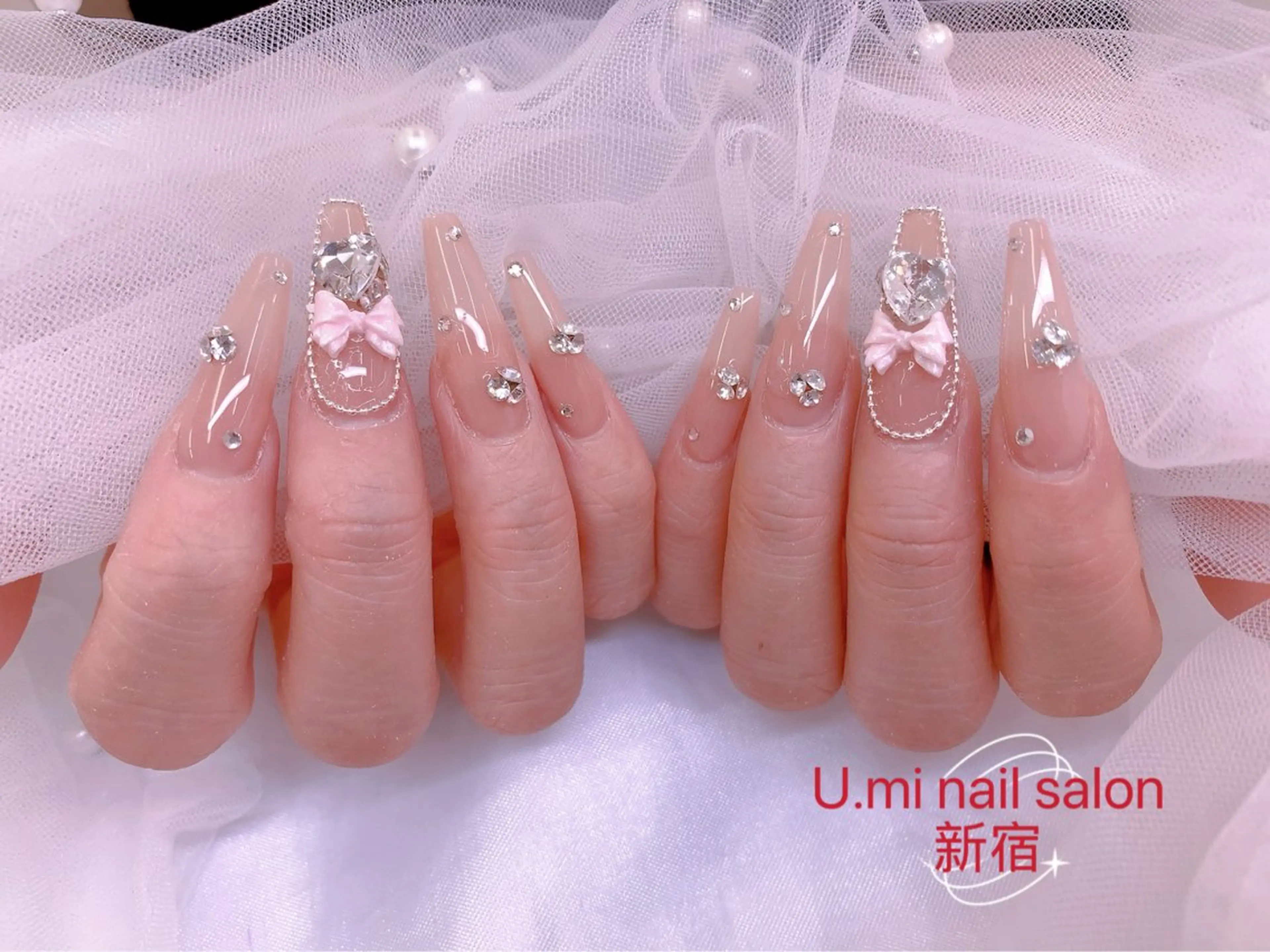 ネイル ボルドー チークネイル 長さ出し フレンチネイル ジェルネイル UMI ネイルサロン新宿🎀のネイルデザイン