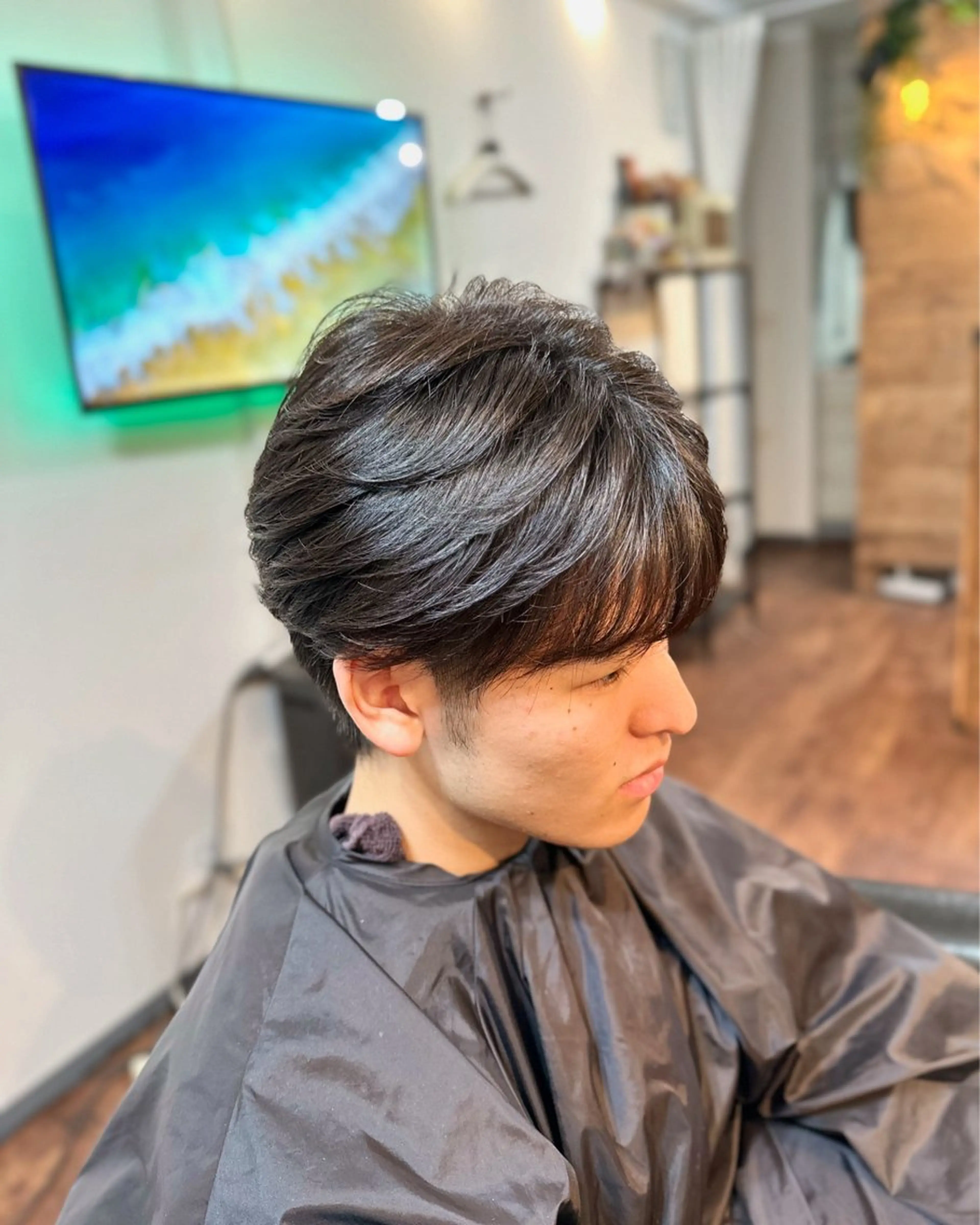 ミディアム カラー メンズ ダークシルバー シルバー カット ヘアカラー Luzir⭐︎ GEN⭐︎のヘアスタイル