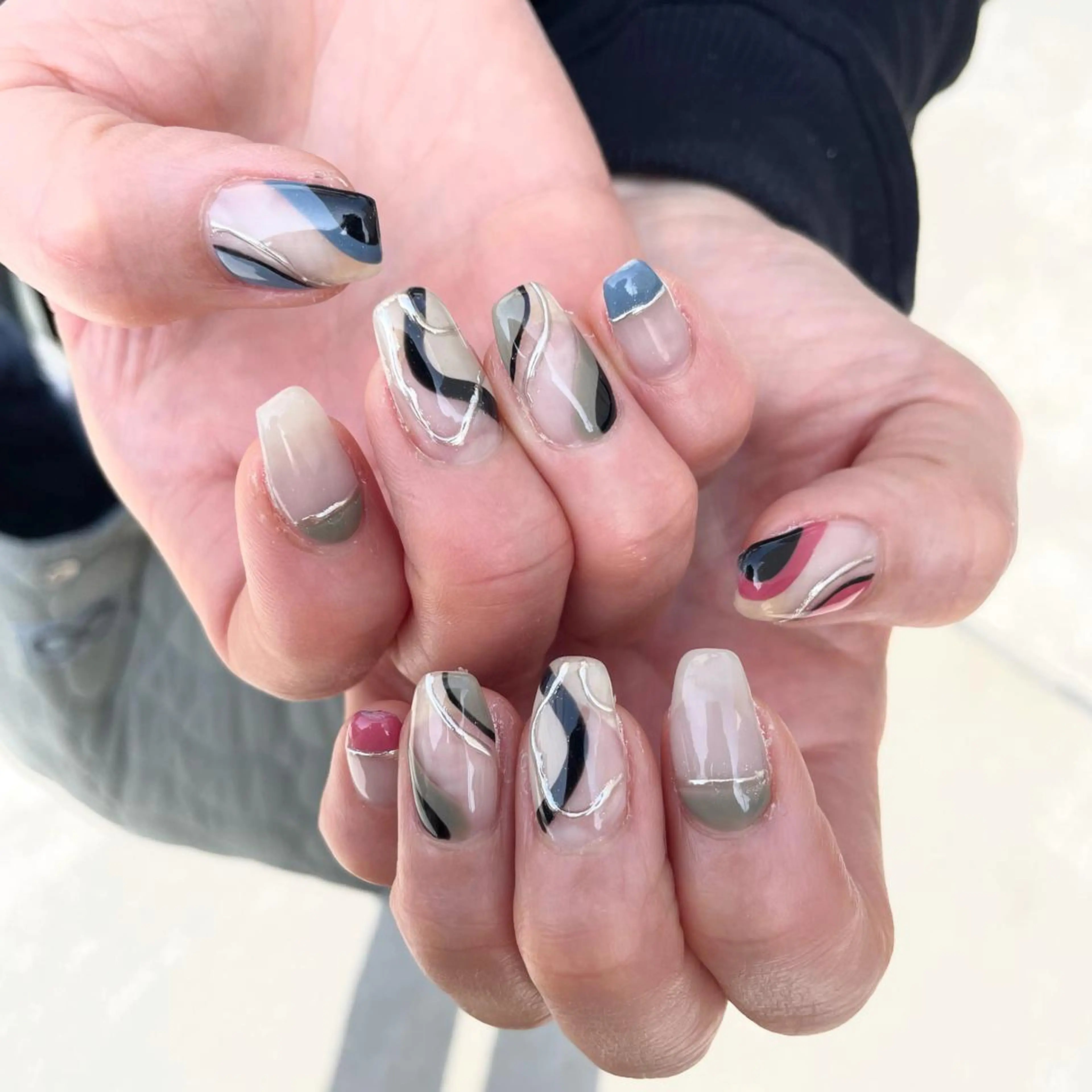 ネイル ハンドネイル Sea  nail by emaのネイルデザイン