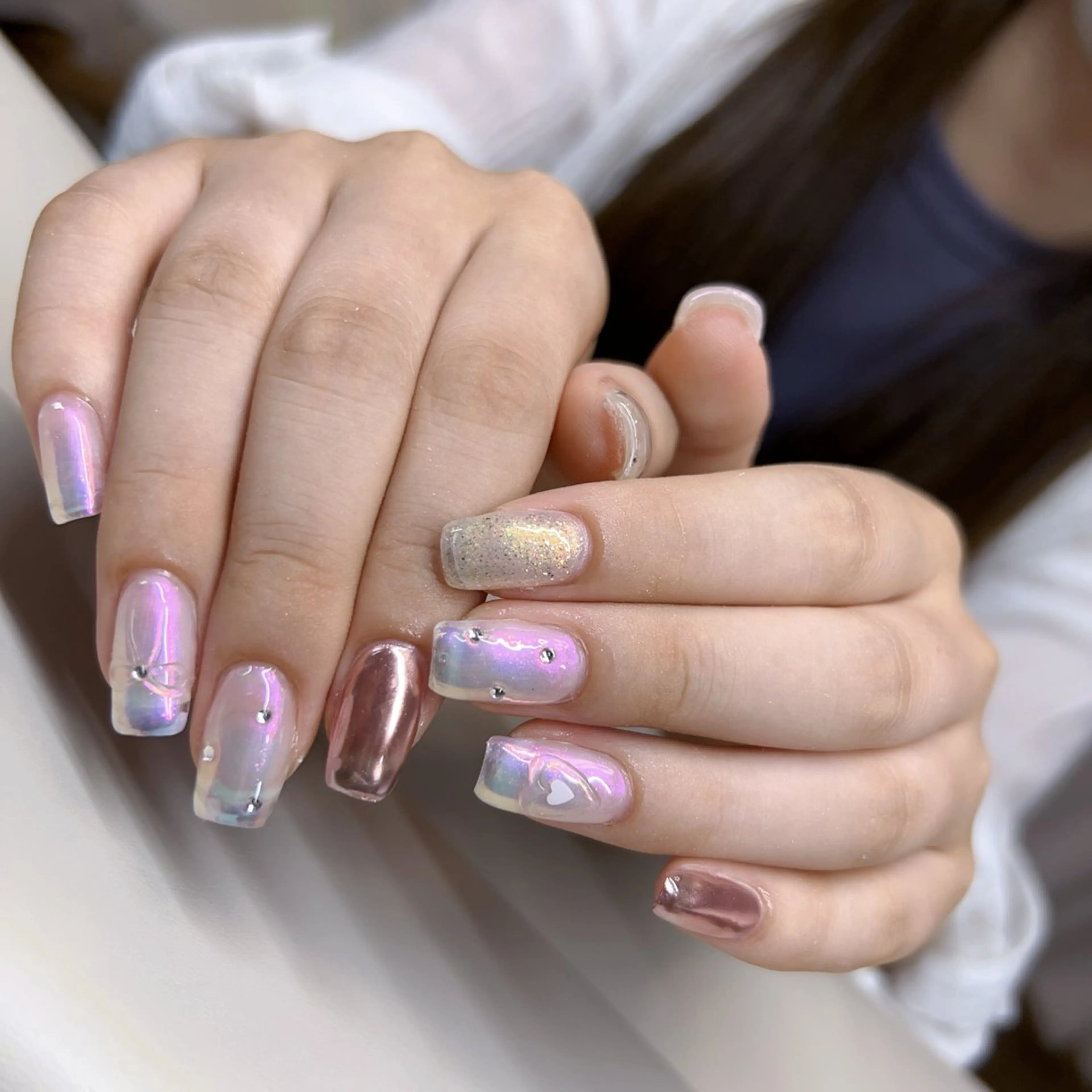 ネイル 成人式 フレンチネイル ジェルネイル グラデーション マグネットネイル ハンドネイル Rika  nail cocoのネイルデザイン