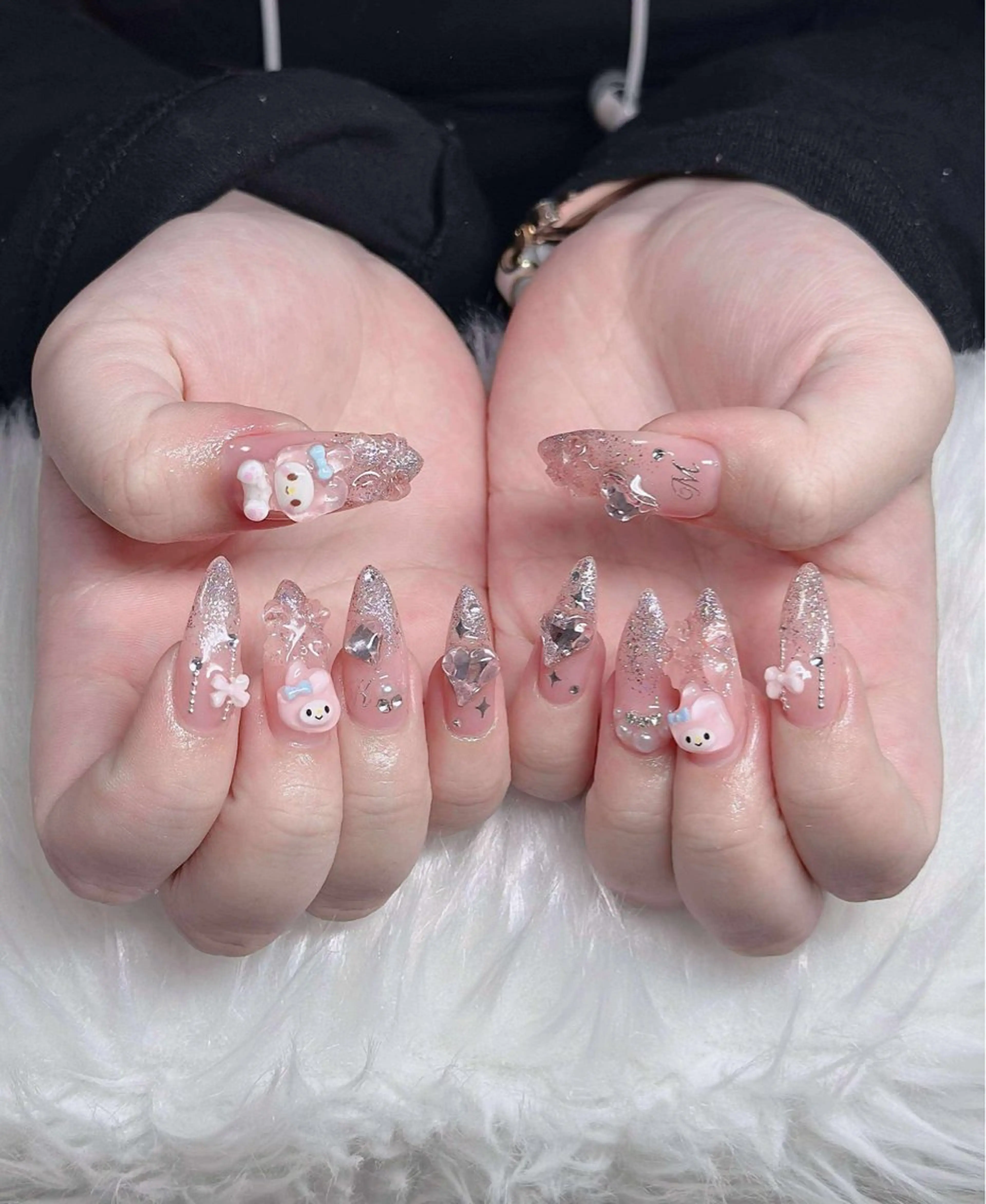 ネイル フレンチネイル ジェルネイル ハロウィン 韓国ネイル マグネットネイル ハンドネイル Hbaby nailのネイルデザイン