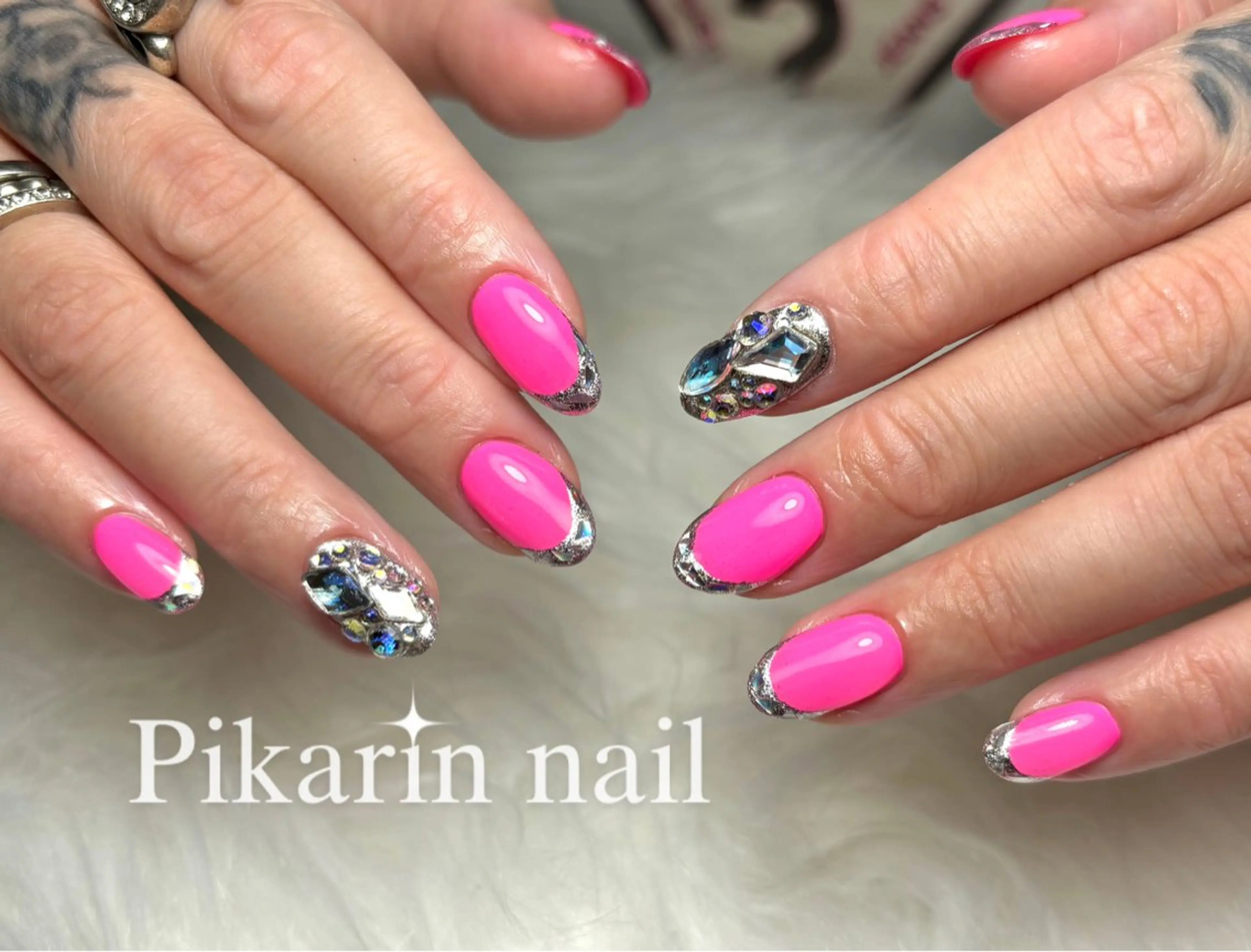 ネイル フレンチネイル ガラスフレンチ ピンク Nail Salon Pikarin🌙のネイルデザイン