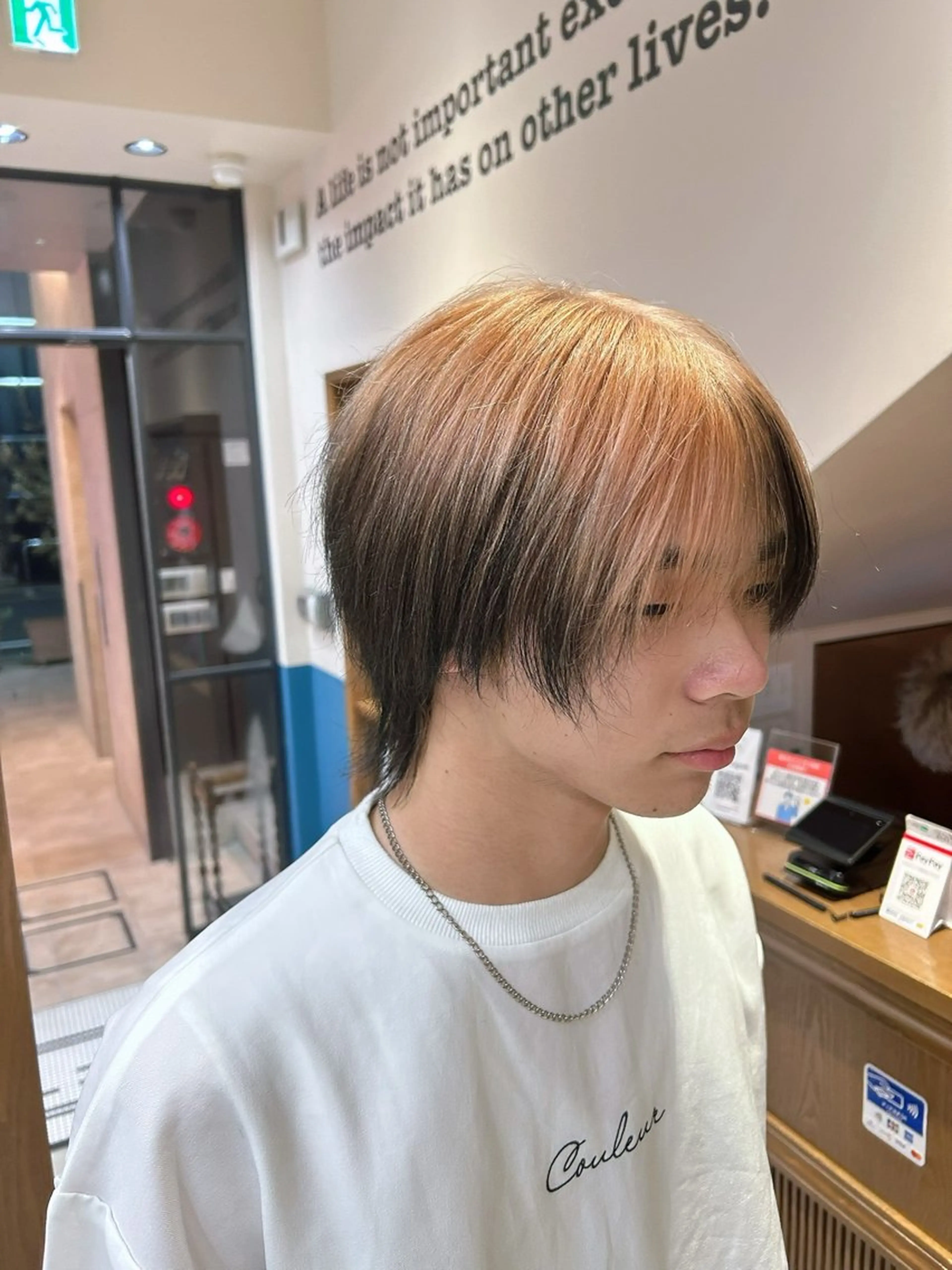 セミロング カラー メンズ 透明感カラー ピンクカラー メンズ カラー特化/ カラー特化/池田海斗のヘアスタイル