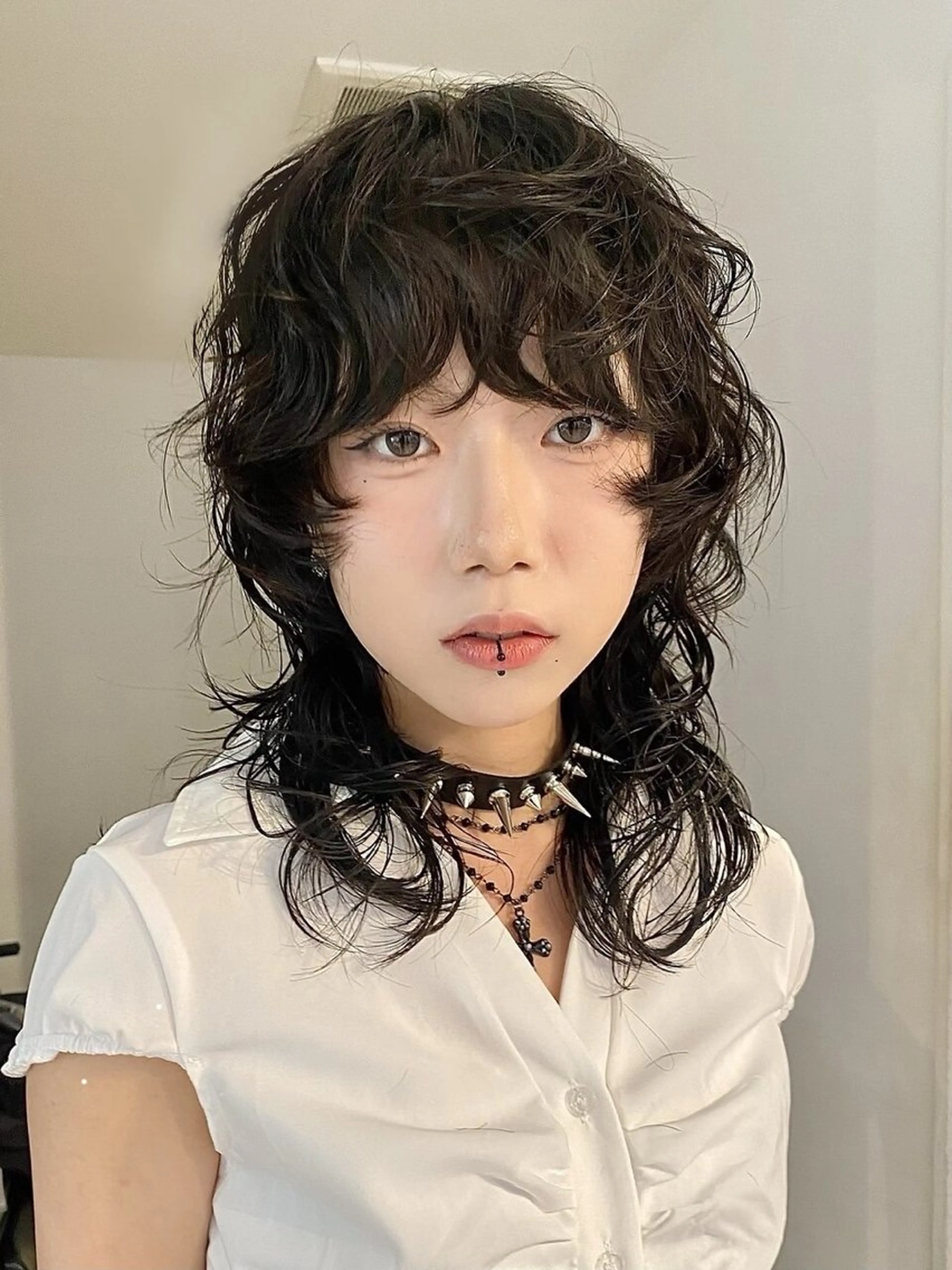 ミディアム パーマ ミディアムパーマ マレットヘア ウルフカット 後藤 一真のヘアスタイル