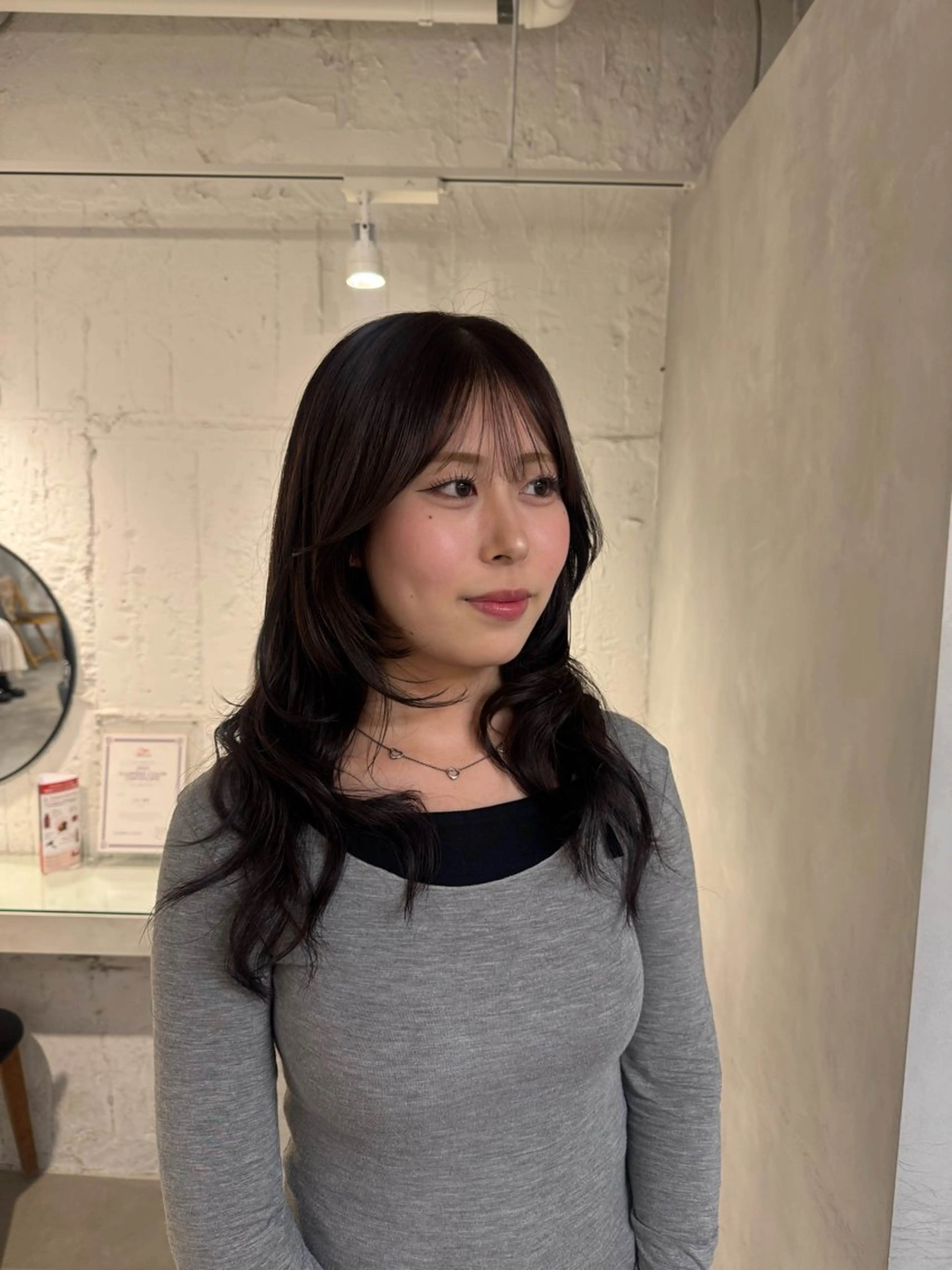 セミロング カット ヘアカラー トリートメント 顔周りcut・ご相談 ＝新宿しずく🇰🇷のヘアスタイル