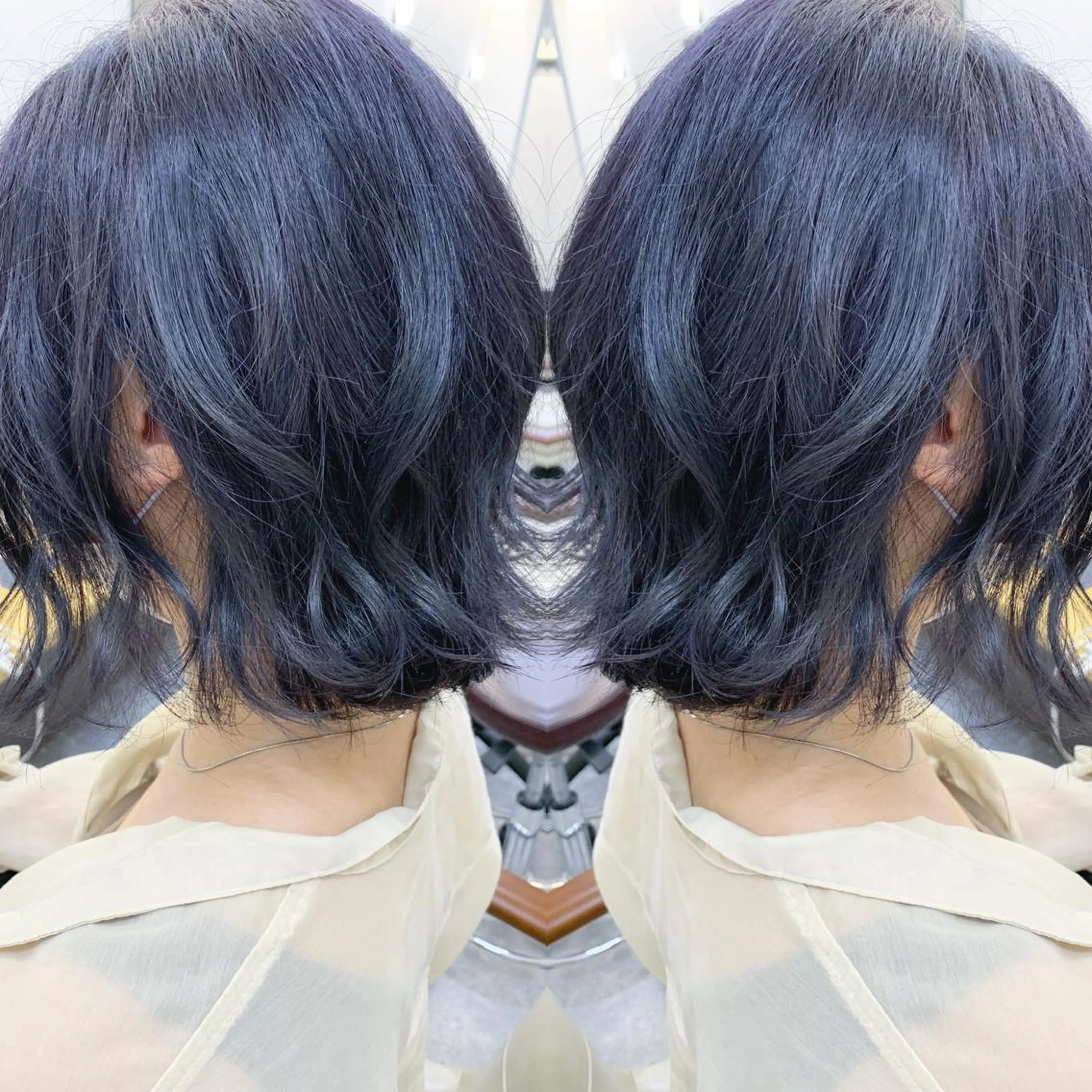 ミディアム ボブ ウルフカット ウルフボブ カット ヘアカラー トリートメント H (エイチ) 烏丸御池店のヘアスタイル