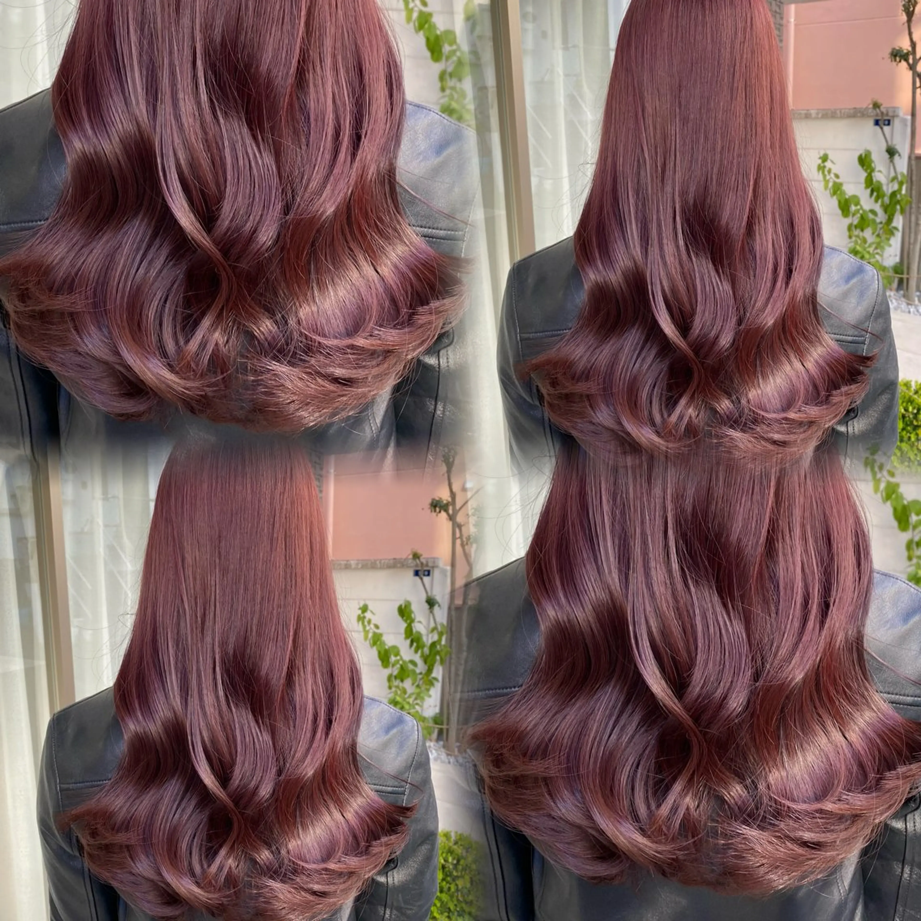 ロング カラー ブリーチ ブリーチなしカラー ピンクカラー ピンクパープル パープルカラー カット ヘアカラー トリートメント グレージュ/レイヤー /韓国ヘア/RISAのヘアスタイル