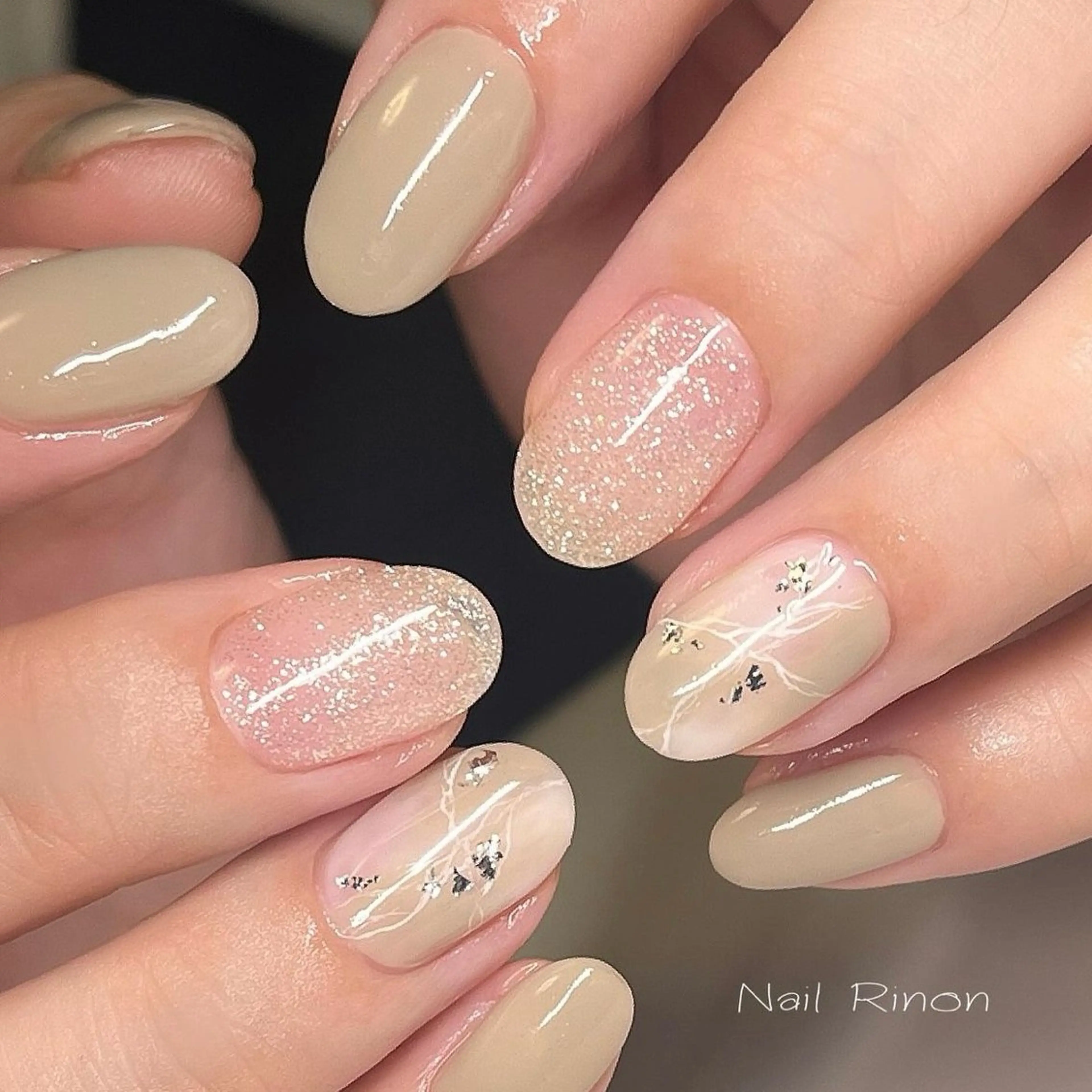 ネイル 大理石ネイル(マーブル) ハンドネイル Nail Rinonのネイルデザイン