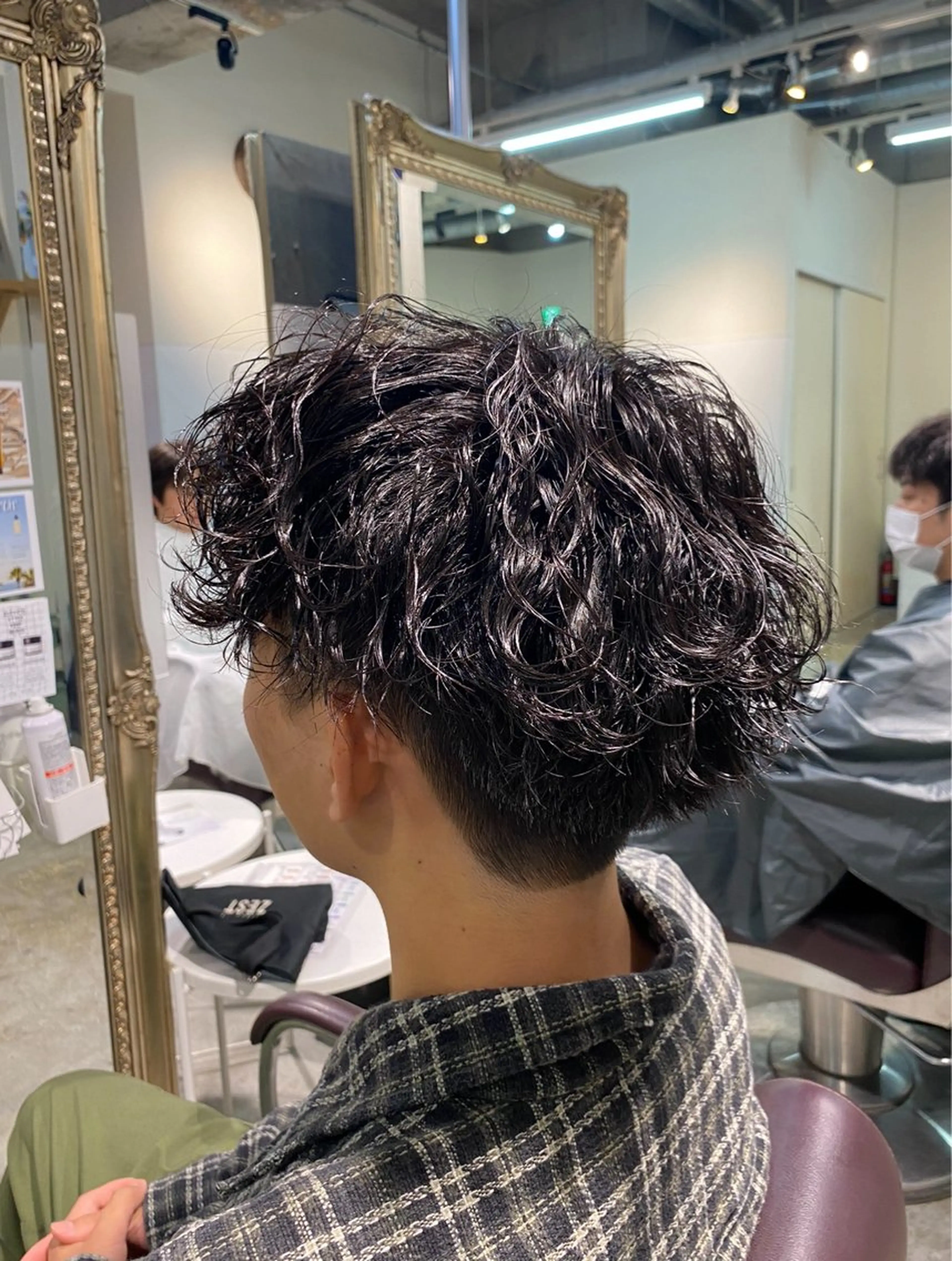 ショート パーマ メンズ カット パーマ パーマ特化/フェザー パーマシャドウ/真生のヘアスタイル