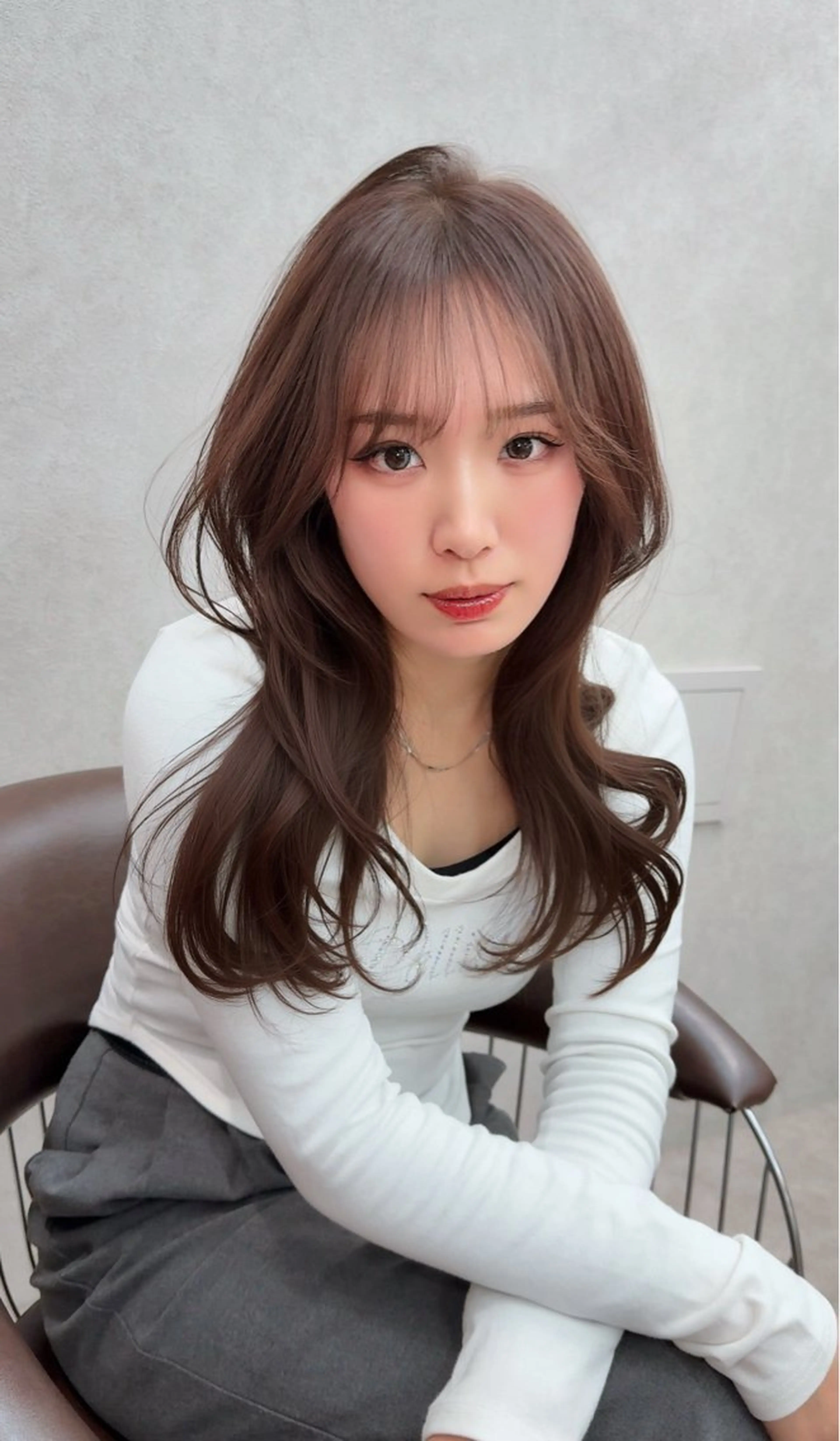 ミディアム カラー カット ヘアカラー トリートメント レイヤーダブルカラー KYONのヘアスタイル