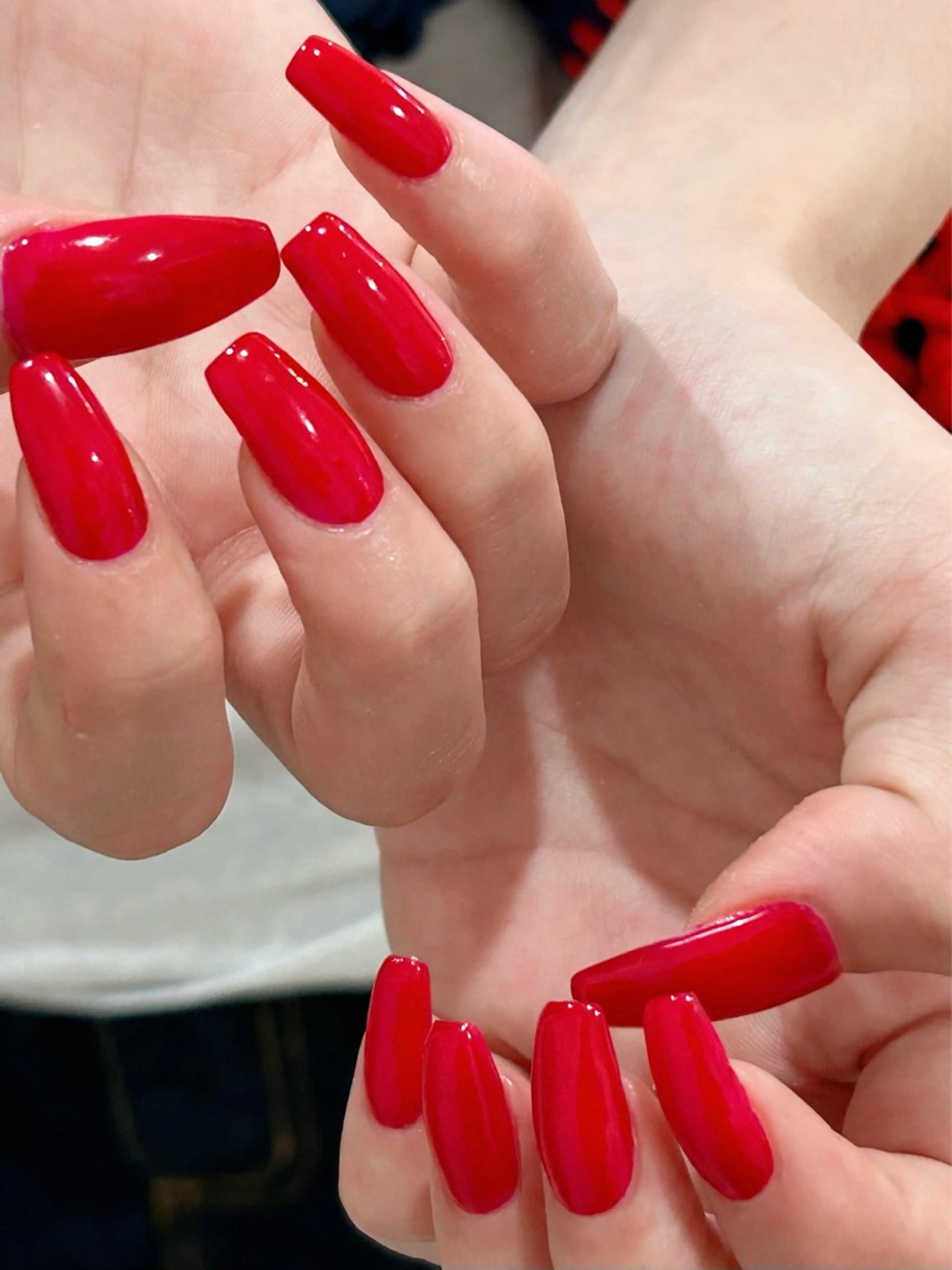 ネイル ワンカラーネイル 赤色 シンプルネイル Bianca栄店 はるなのネイルデザイン