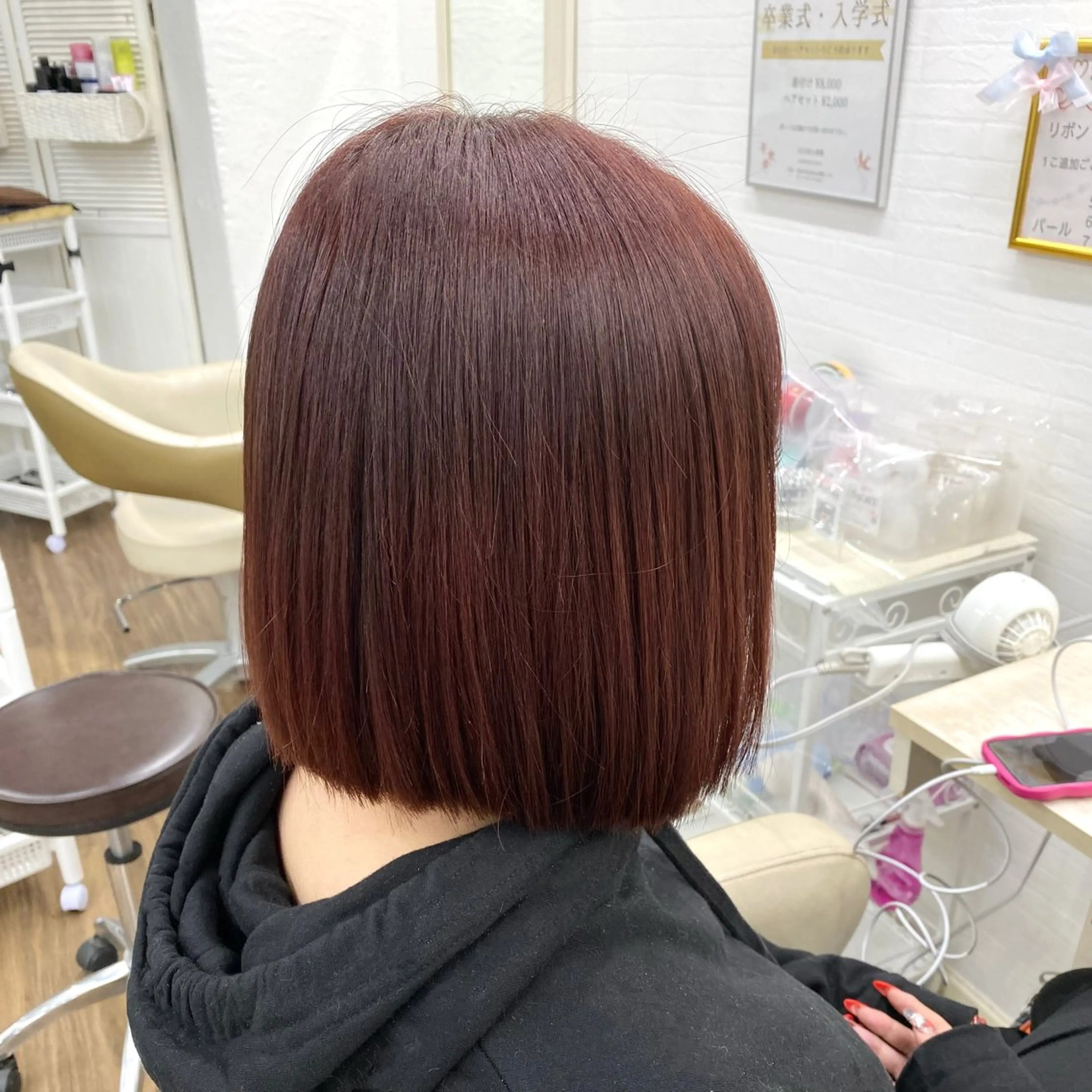ショート カラー ブリーチ ブリーチなしカラー レッドカラー トリートメント カット ヘアカラー トリートメント GLOSS♡ ヤマガミコウジのヘアスタイル