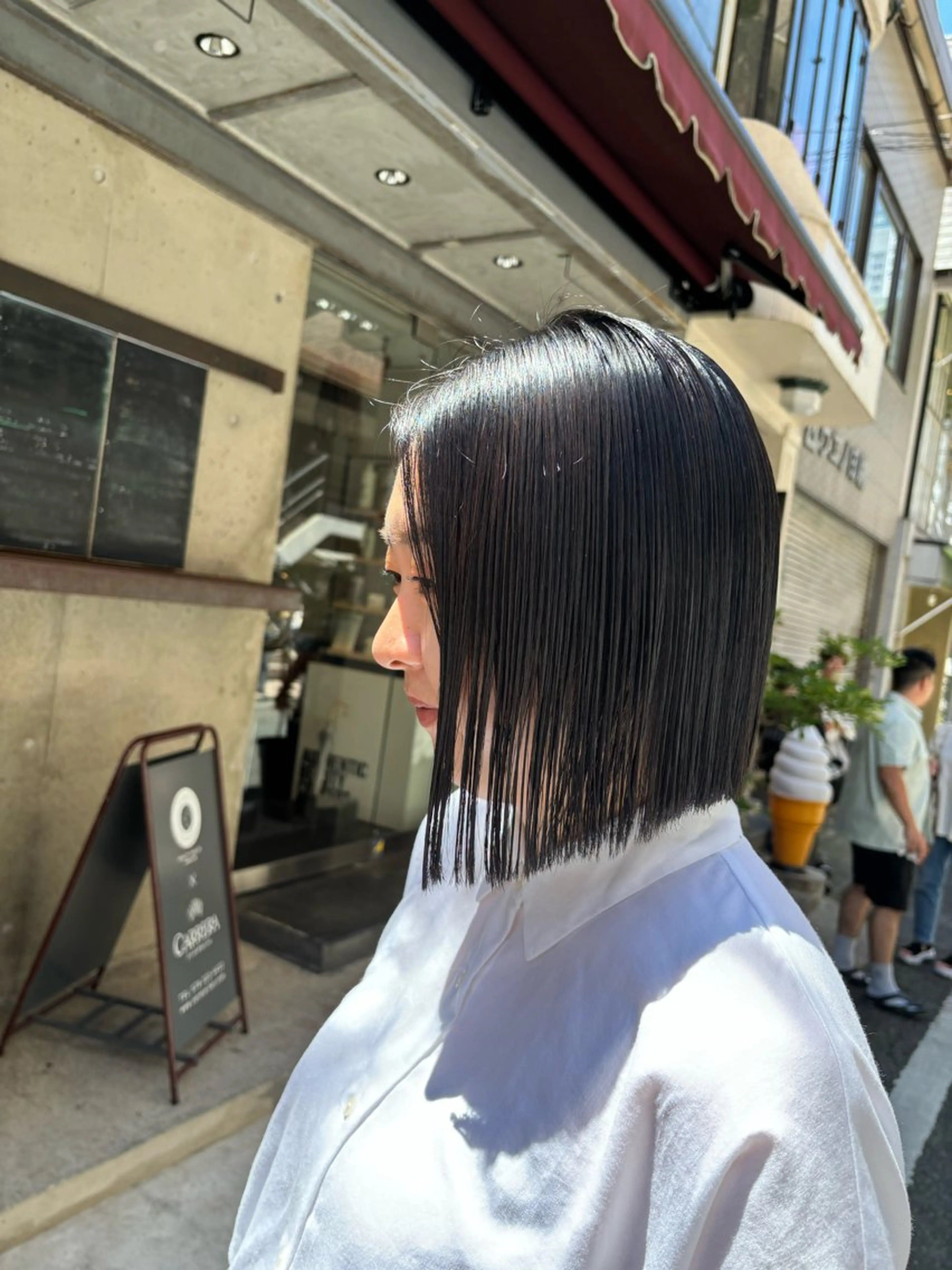 ショート カラー 黒髪 水原波津輝/ボブ /ニュアンスパーマのヘアスタイル