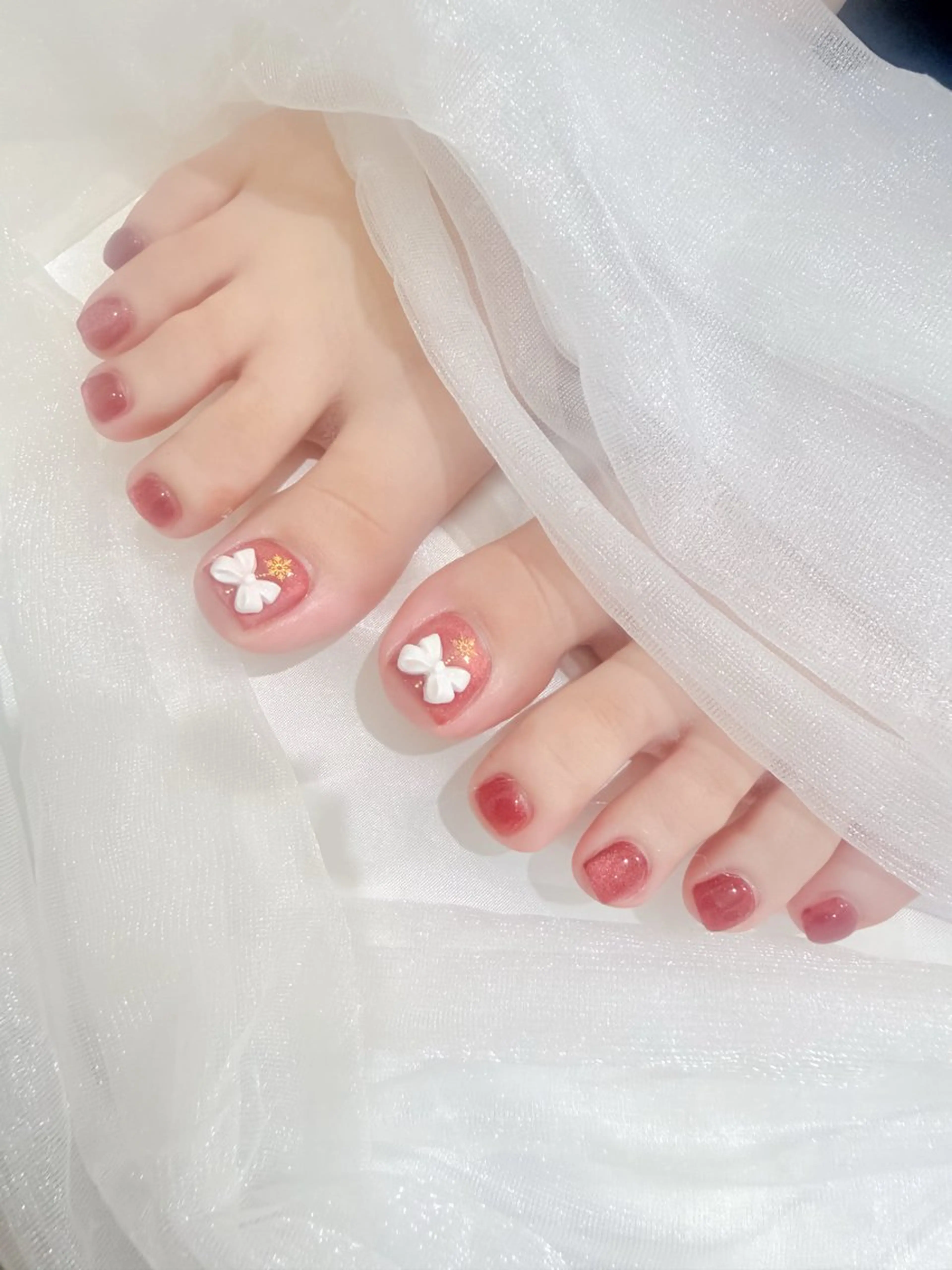 ジェルネイル💅フットワンカラー オフなしの写真