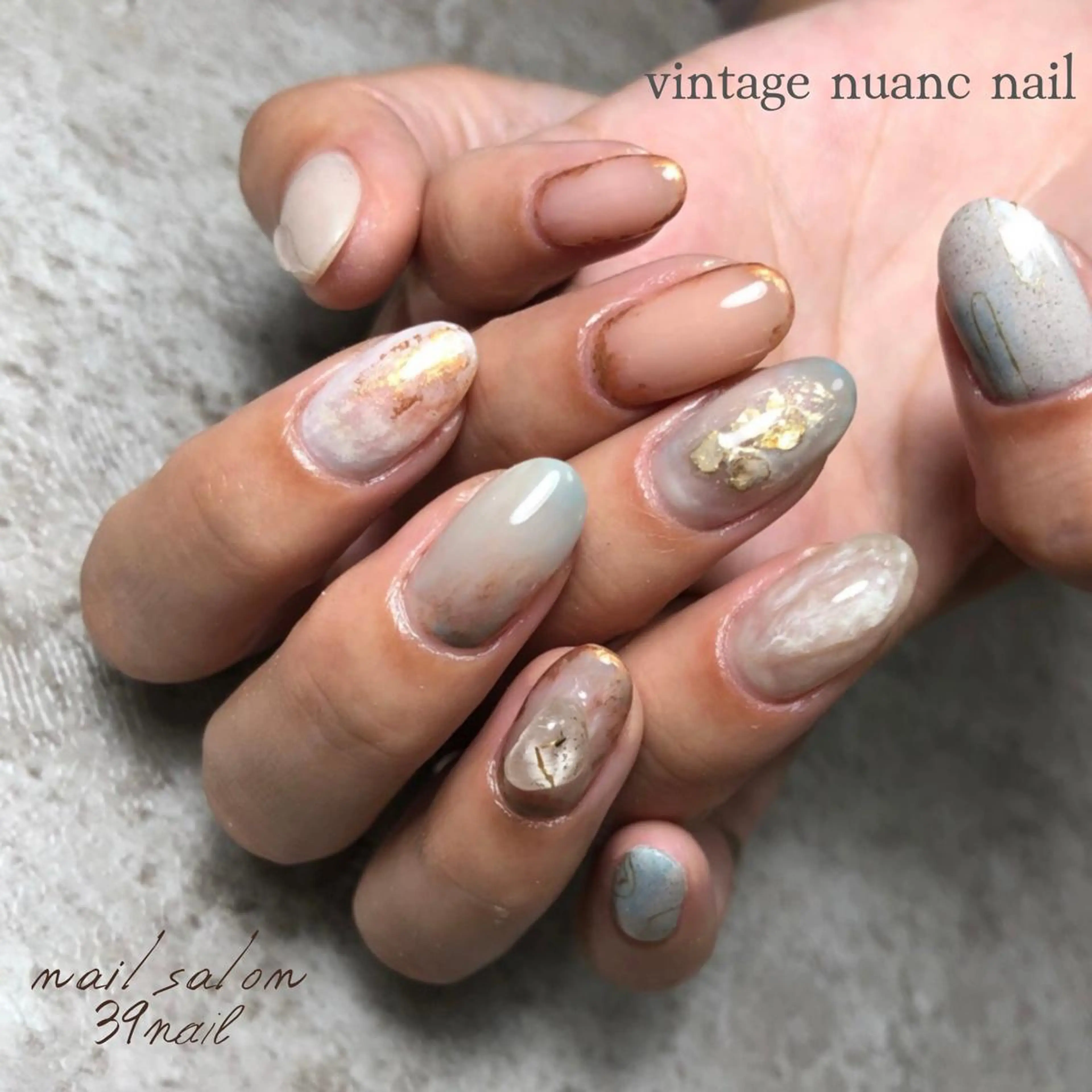 ミディアム ネイル ハンドネイル 京橋 【39nail】のネイルデザイン