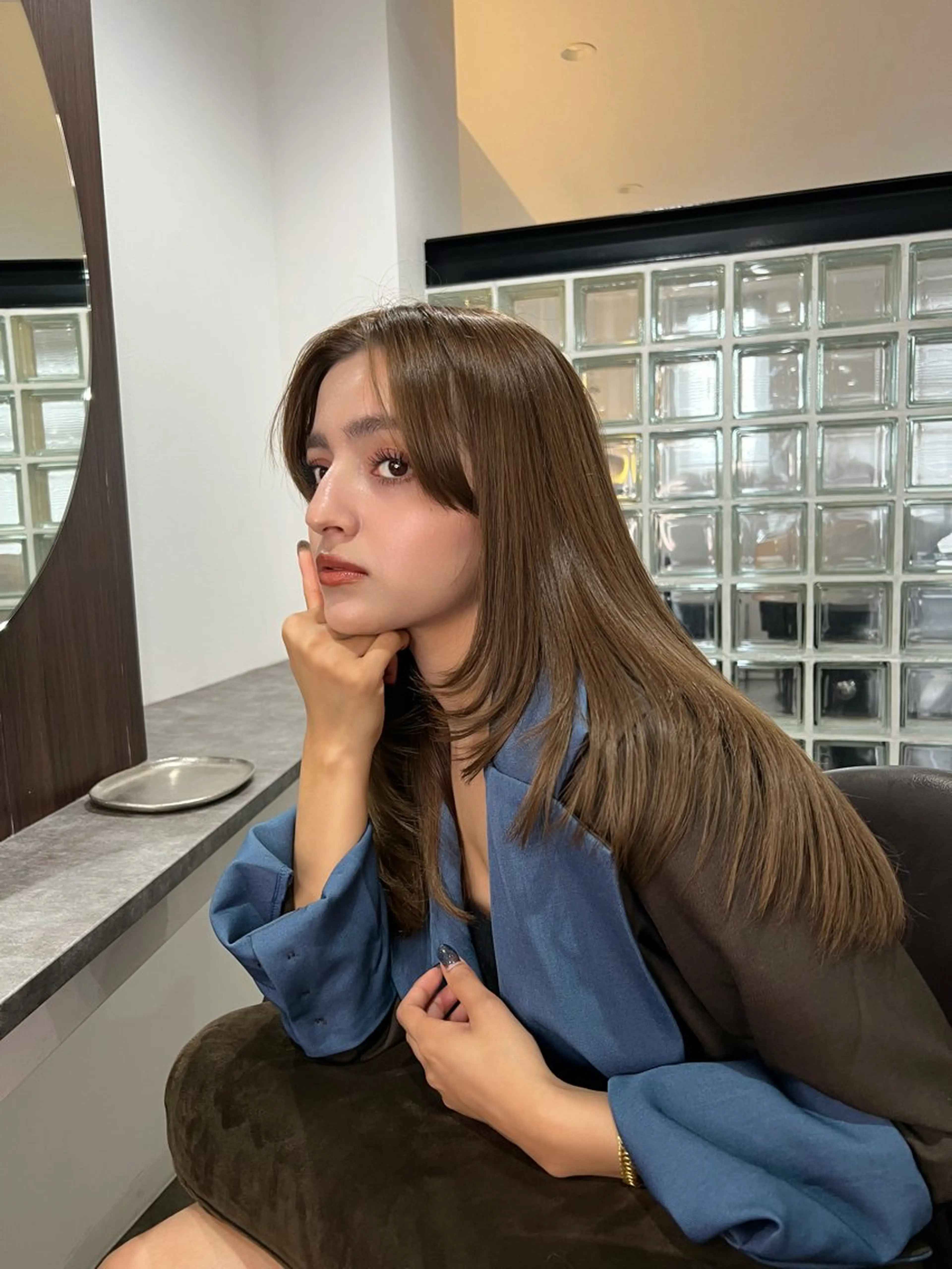 セミロング カット ヘアカラー トリートメント 艶髪/髪質改善 【熊野隼人】のヘアスタイル