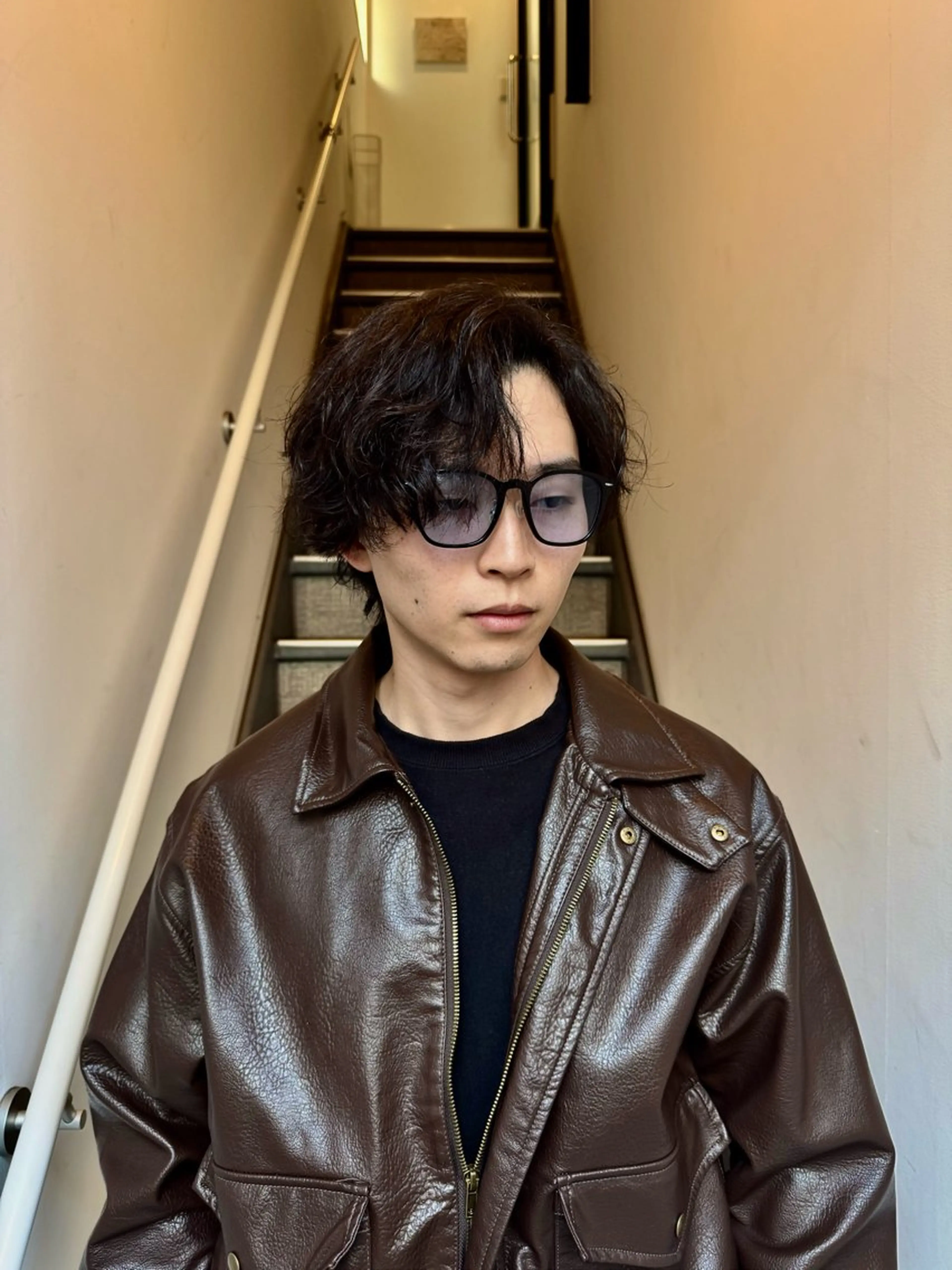 パーマ メンズ カット パーマ ブリーチ/レイヤー/ コイデリュウセイのヘアスタイル