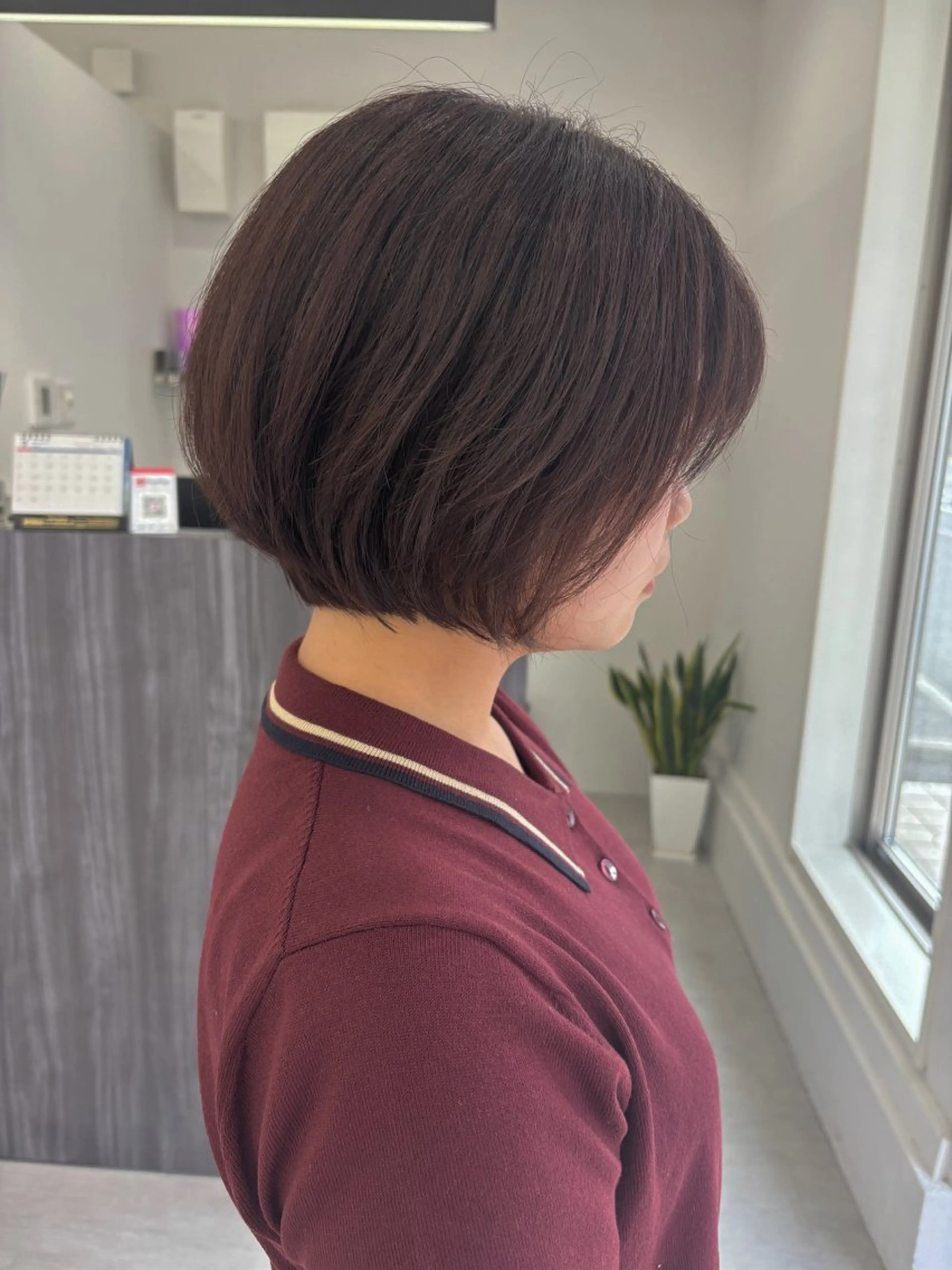 ショート ショートボブ 丸みショート ピンクブラウン ボブ ショートヘア カット ヘアカラー トリートメント 新村 華奈絵のヘアスタイル