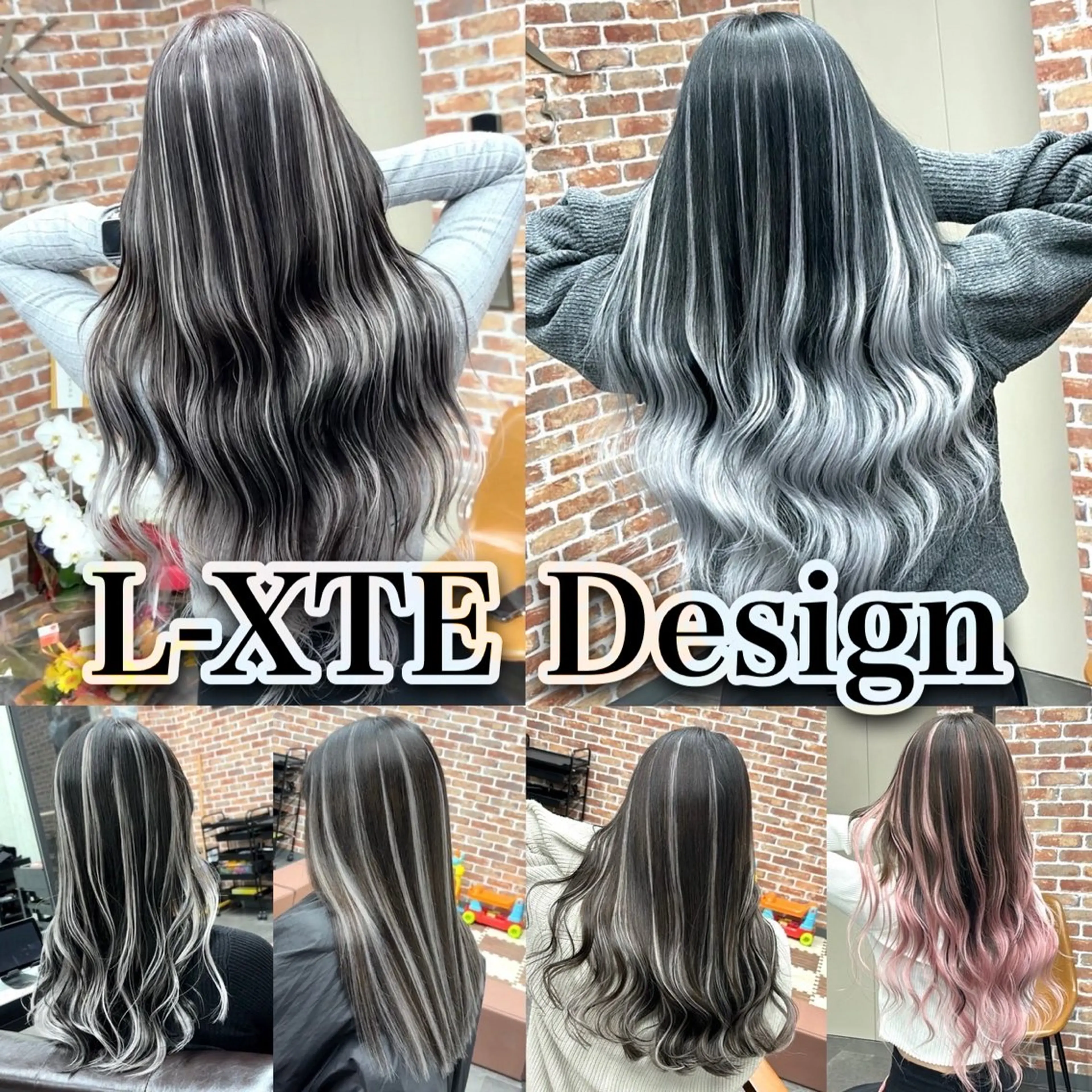 世界最高峰人毛100%染めれるエクステ"エルエクステ"80本+ベースカラーの写真