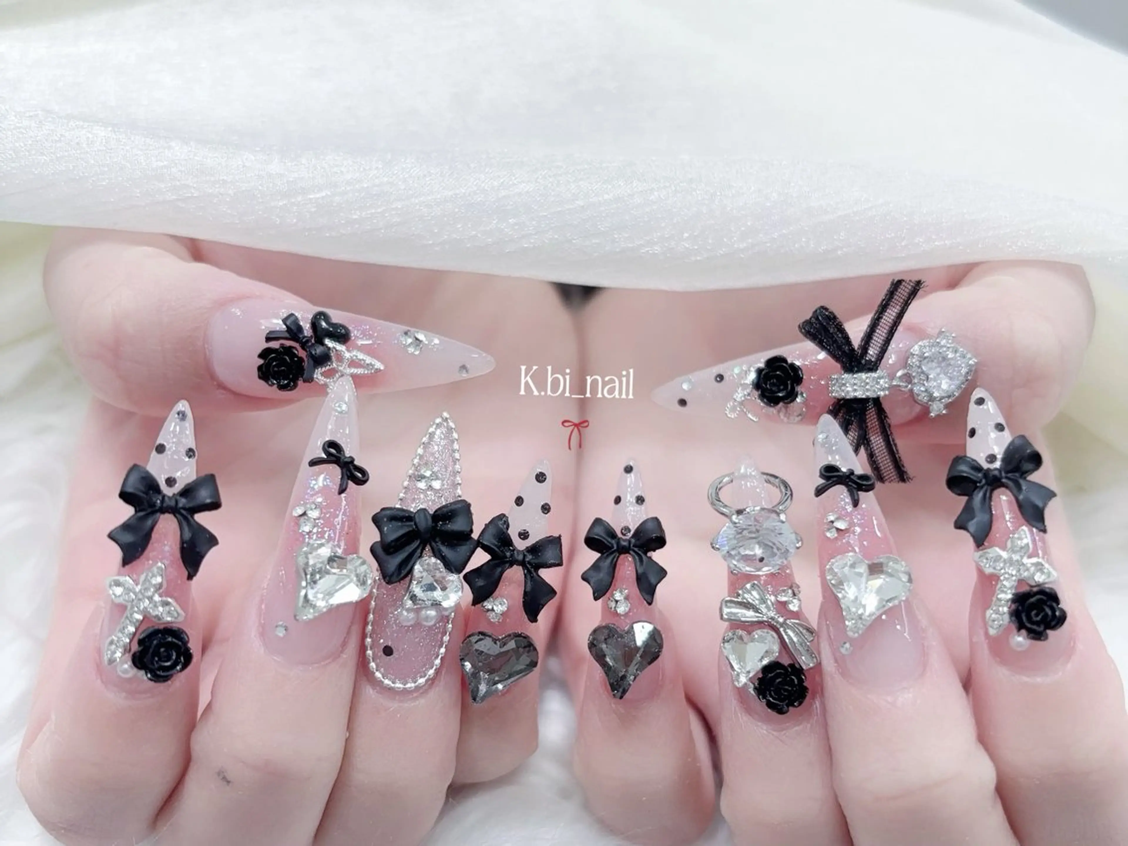ネイル 成人式 ハンドネイル K.bi_nail ネイル長さ出し専門店のネイルデザイン