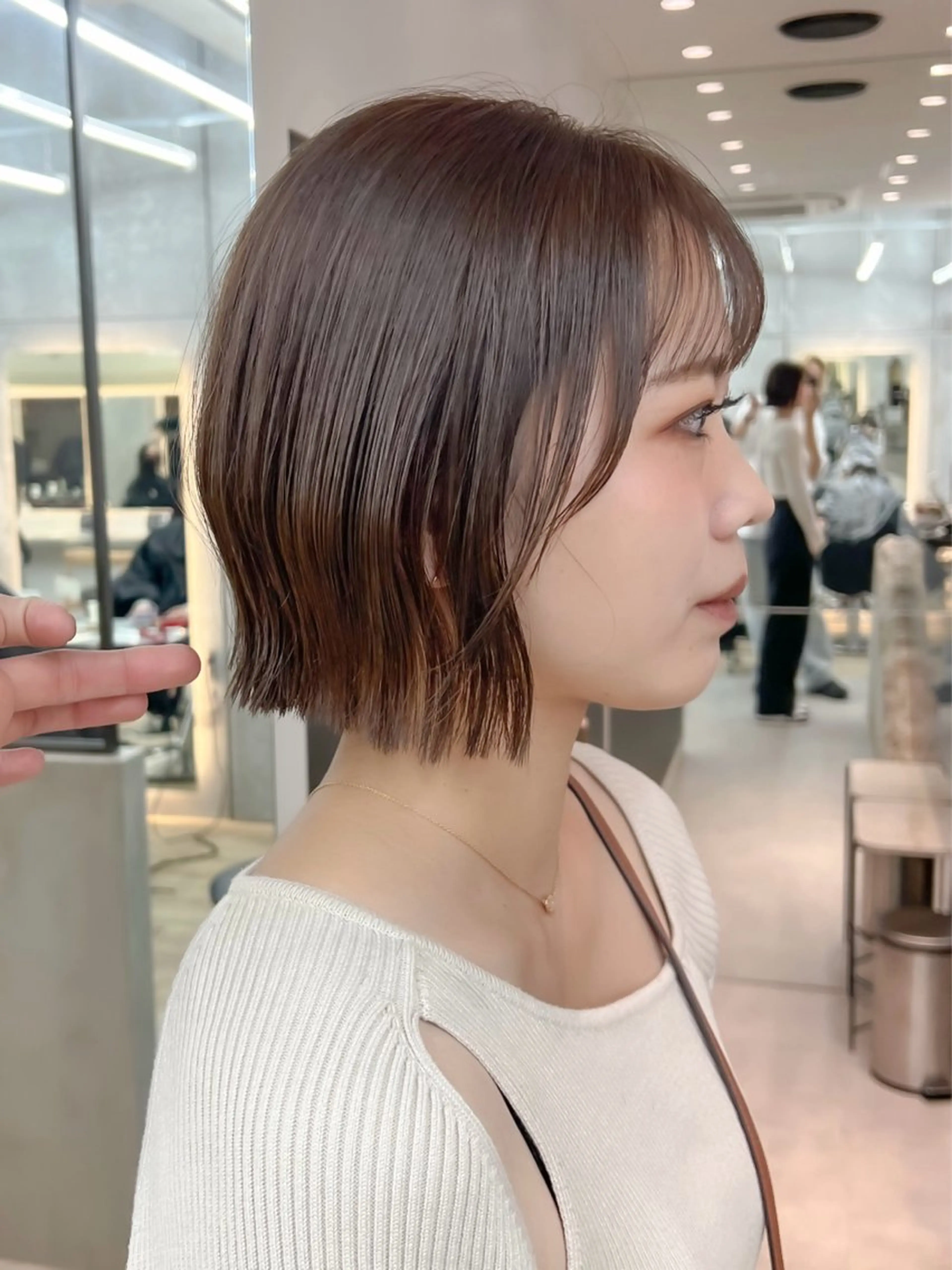 ミディアム カット ヘアカラー トリートメント ボブ/縮毛矯正 髪質改善/もえるのヘアスタイル