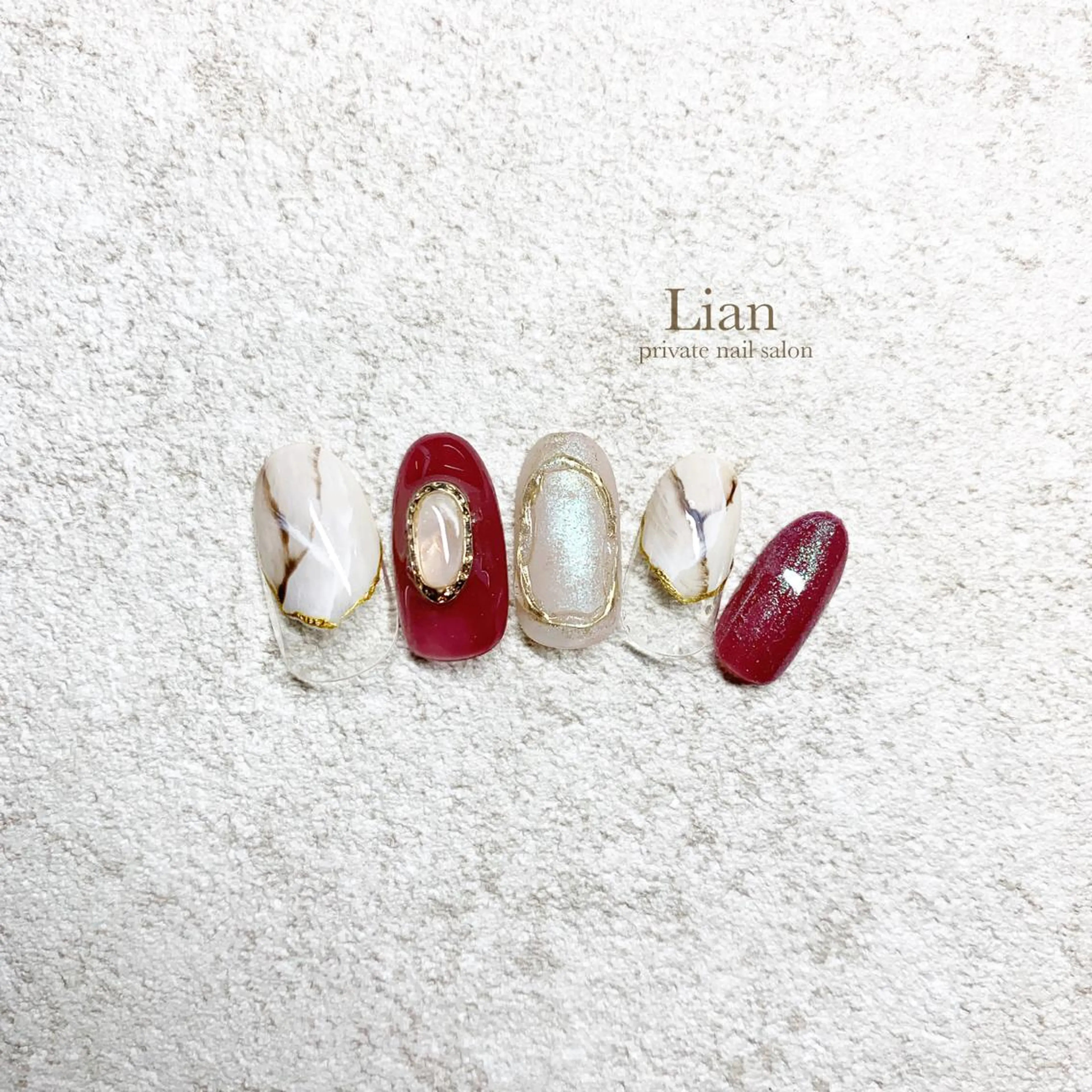 ネイル キラキラネイル 大理石ネイル(マーブル) ピンク nailsalon Lenoaのネイルデザイン