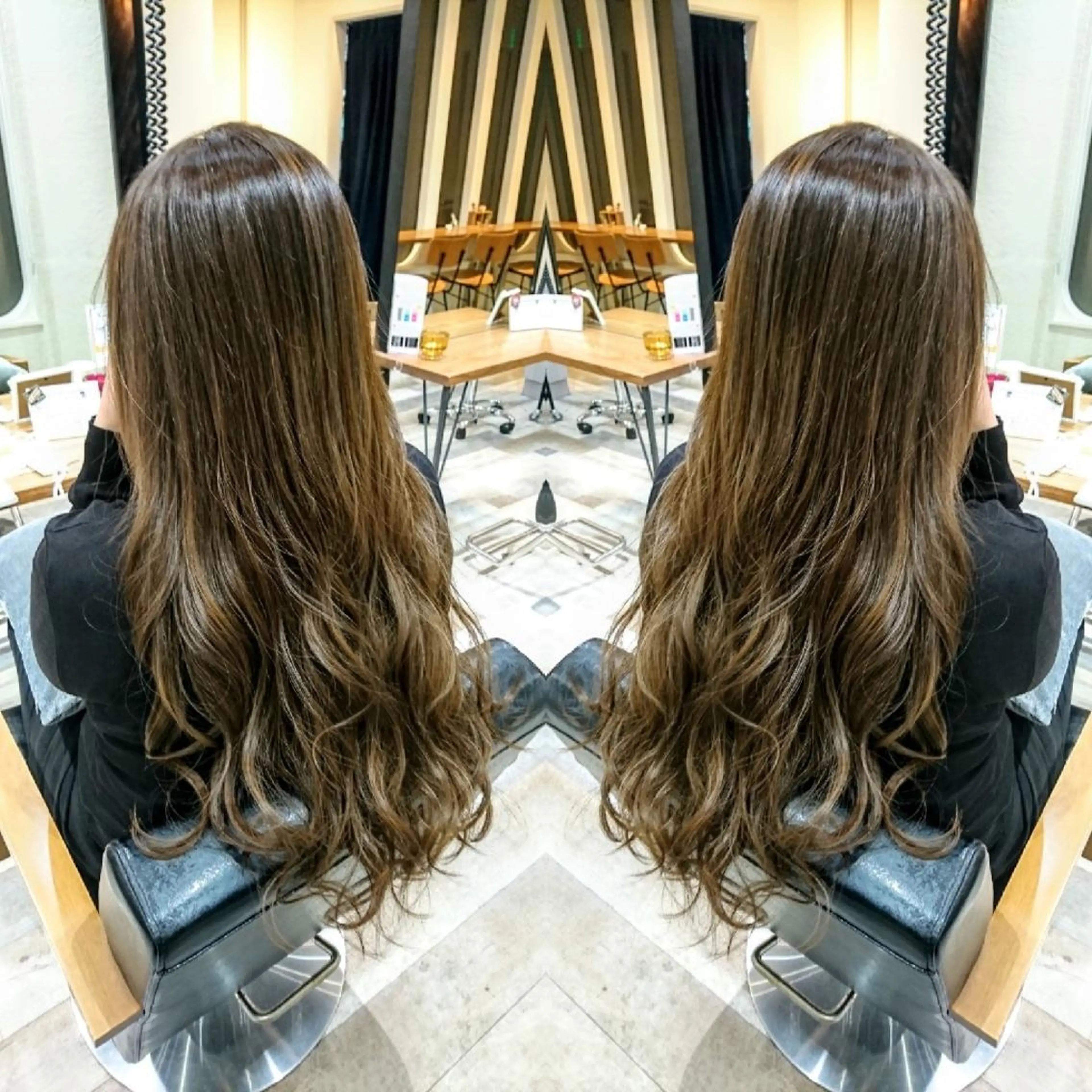 ロング カラー ベージュカラー グラデーションカラー 艶カラー/インナー /グラデ/大西小百合のヘアスタイル