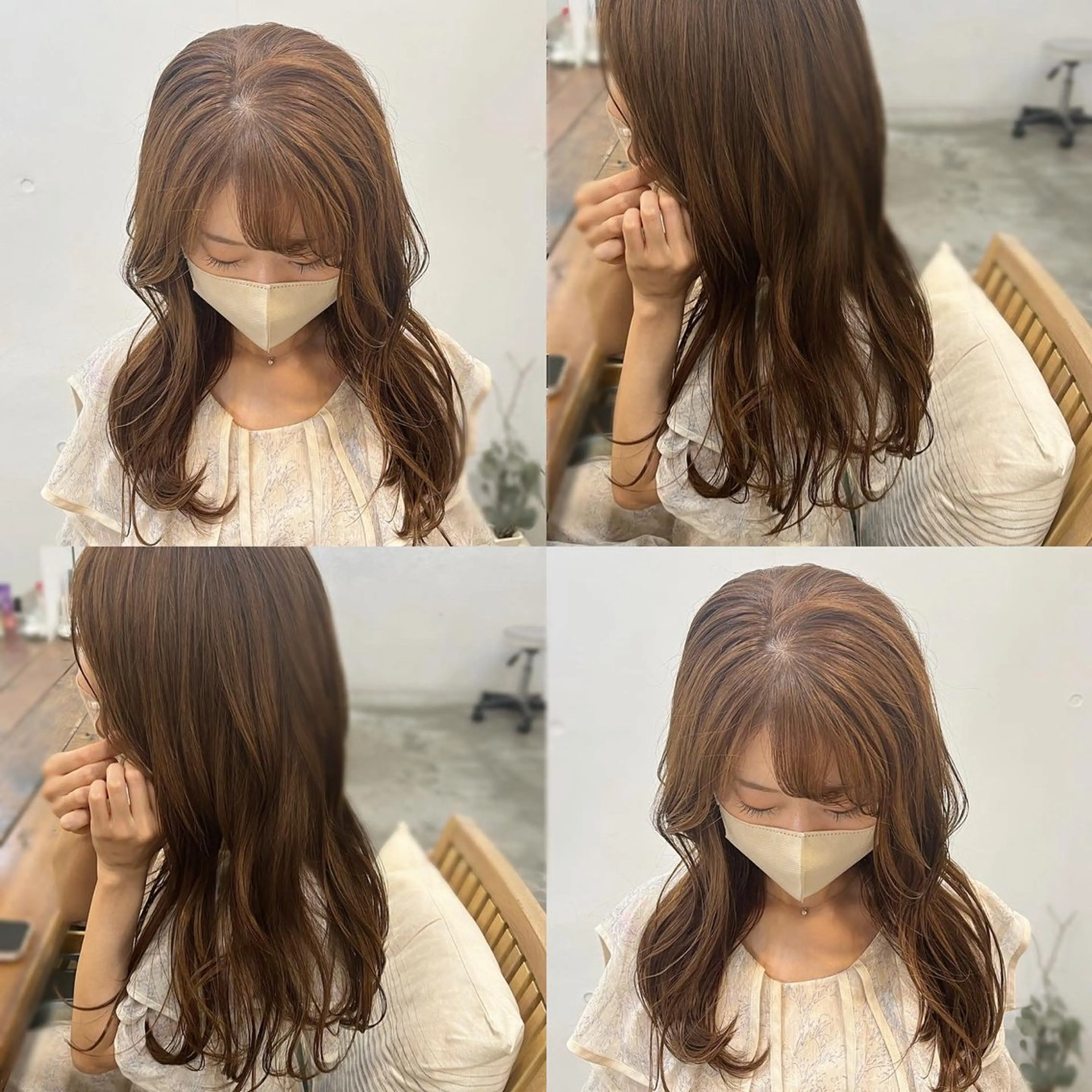 ロング カラー ヘアアレンジ ベージュカラー ブラウンカラー 透明感カラー hazuki🐈⬛ 透明感カラーのヘアスタイル
