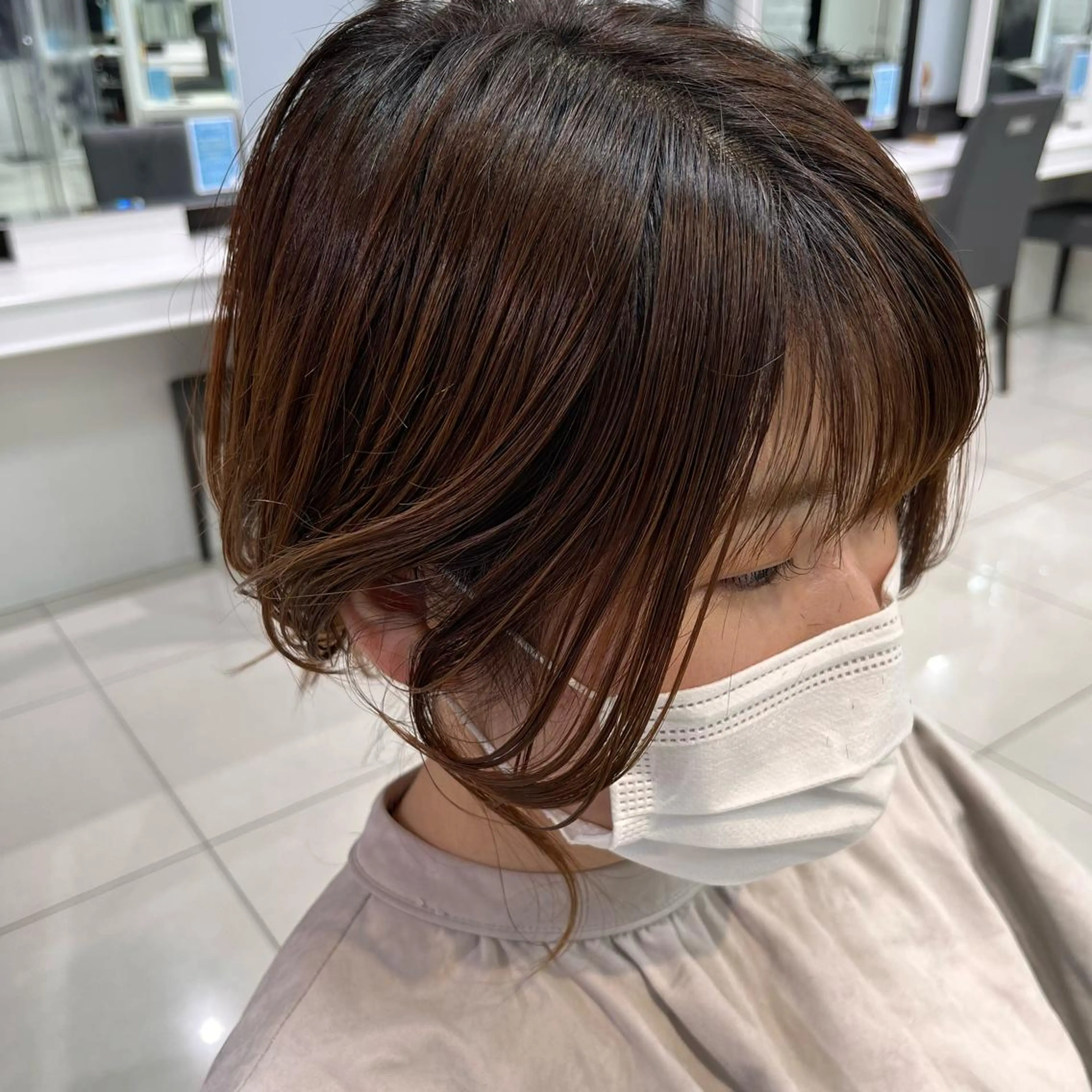 ミディアム おくれ毛 外ハネヘア 【メンズ縮毛矯正/ Ryokaのヘアスタイル