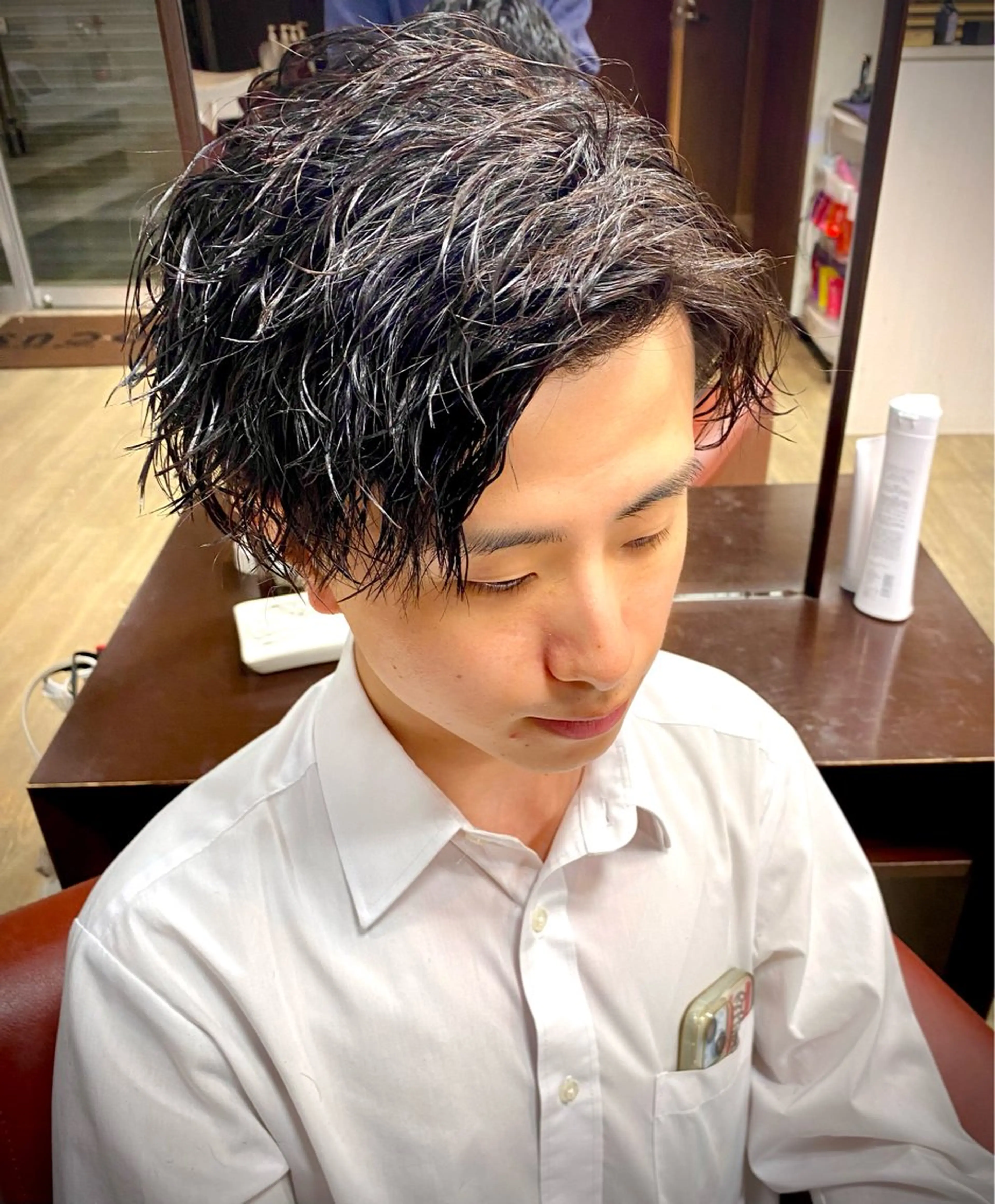 ショート パーマ メンズ カット パーマ 中野 一哉のヘアスタイル