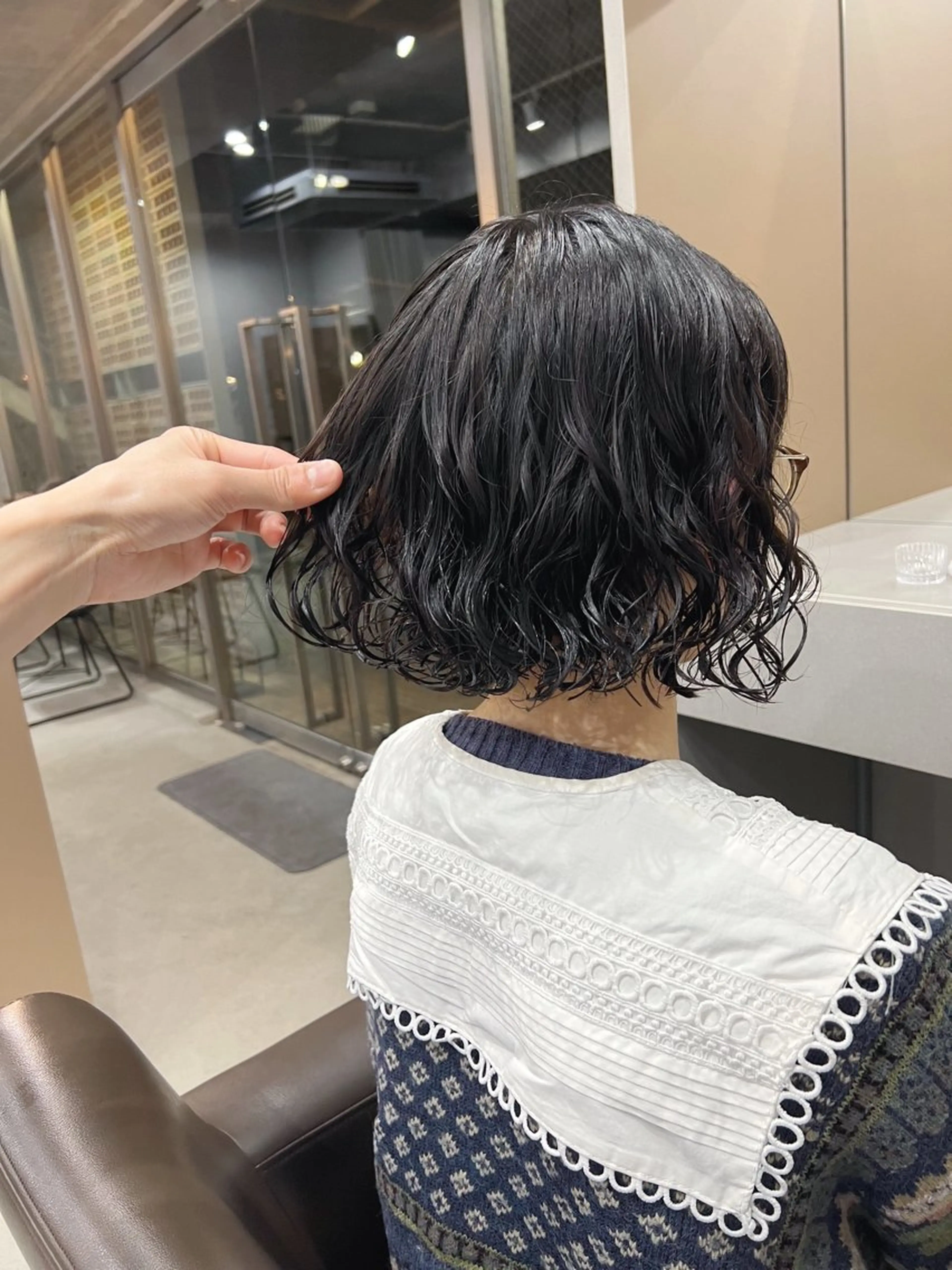 ショート パーマ ボブパーマコテ巻き風 パーマNo1深江秀平のヘアスタイル