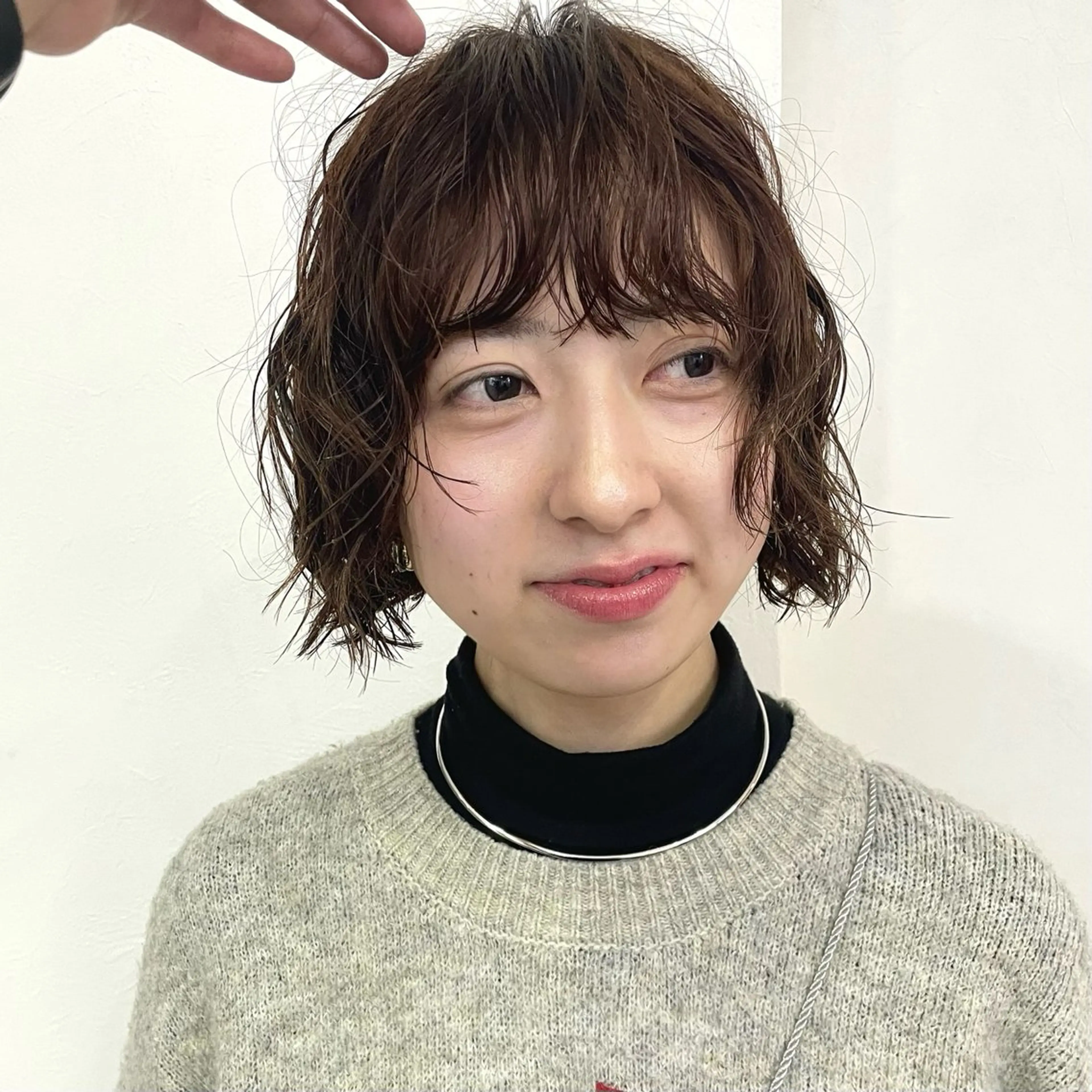 ショート パーマ 顔周りカット レイヤーカット カット パーマ トリートメント 野村矩樂/パーマ /縮毛矯正のヘアスタイル