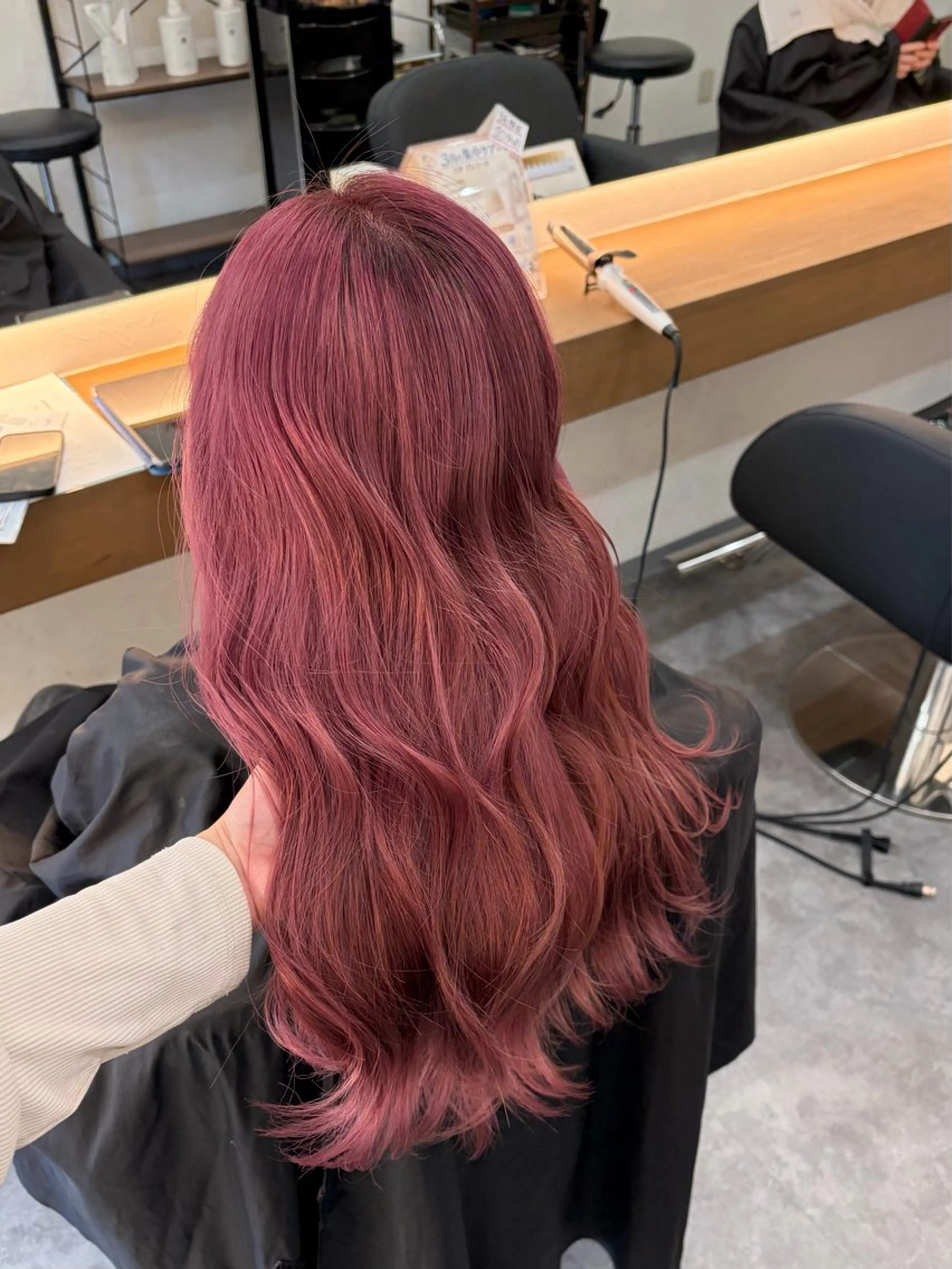 ロング カラー ヘアアレンジ ピンクカラー ヘアカラー 郡山/透明感カラー /馬場アンドレアのヘアスタイル