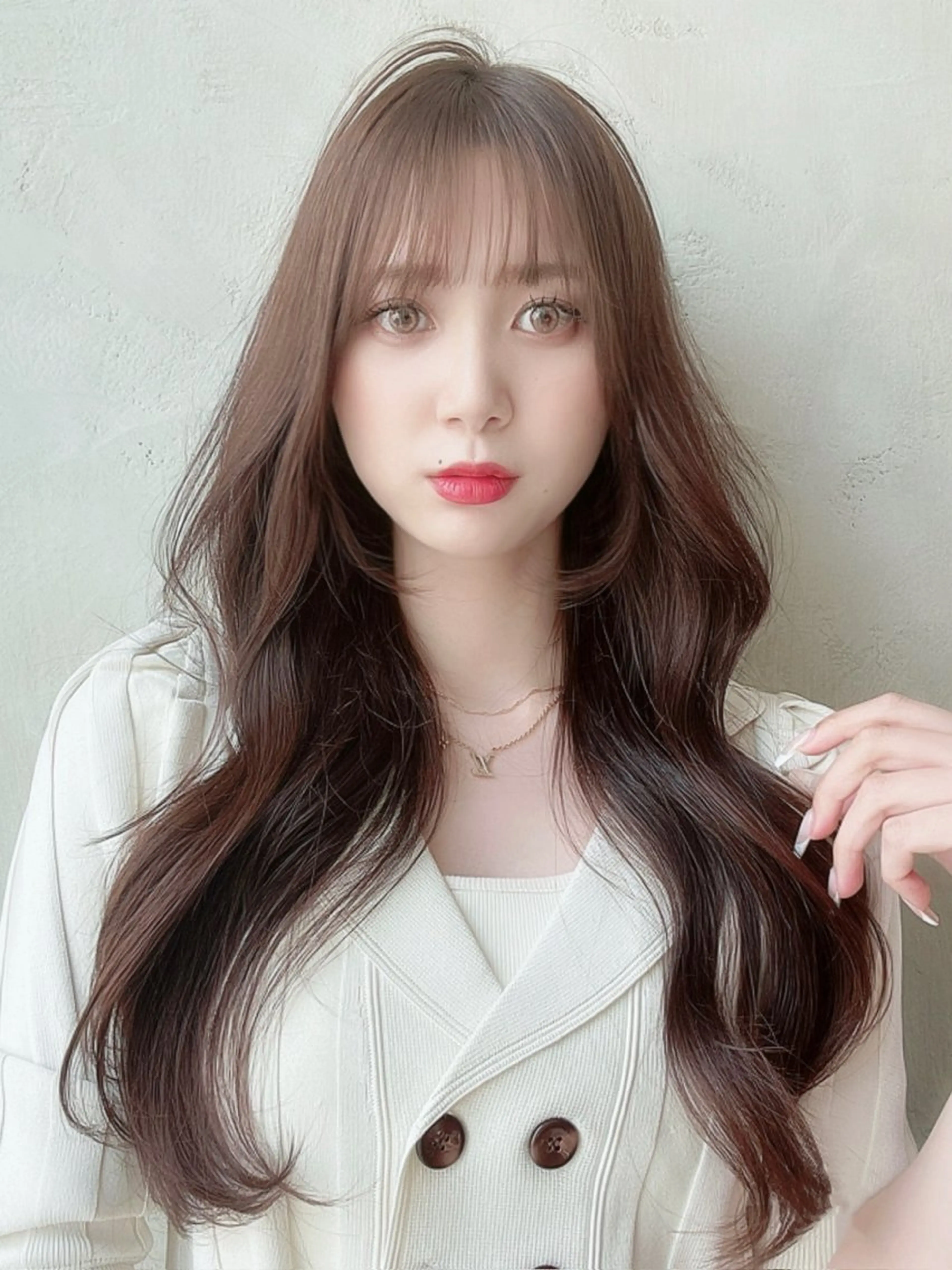 ロング カラー パーマ ヘアカラー トリートメント 新宿✨顔周りカット 韓国ヘア/坂本亜裟海のヘアスタイル