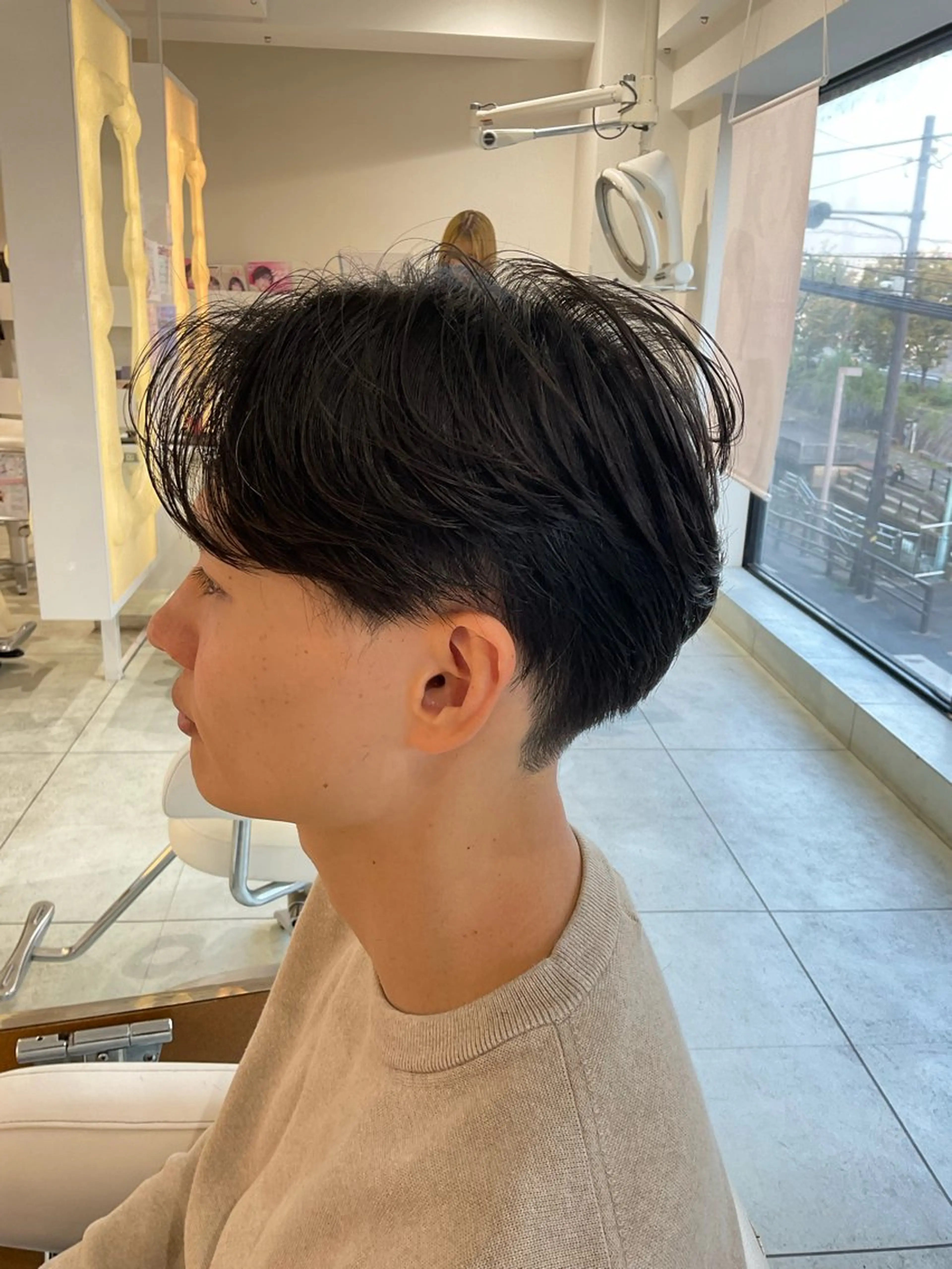 パーマ メンズ センターパート メンズパーマ 稲村 直也のヘアスタイル