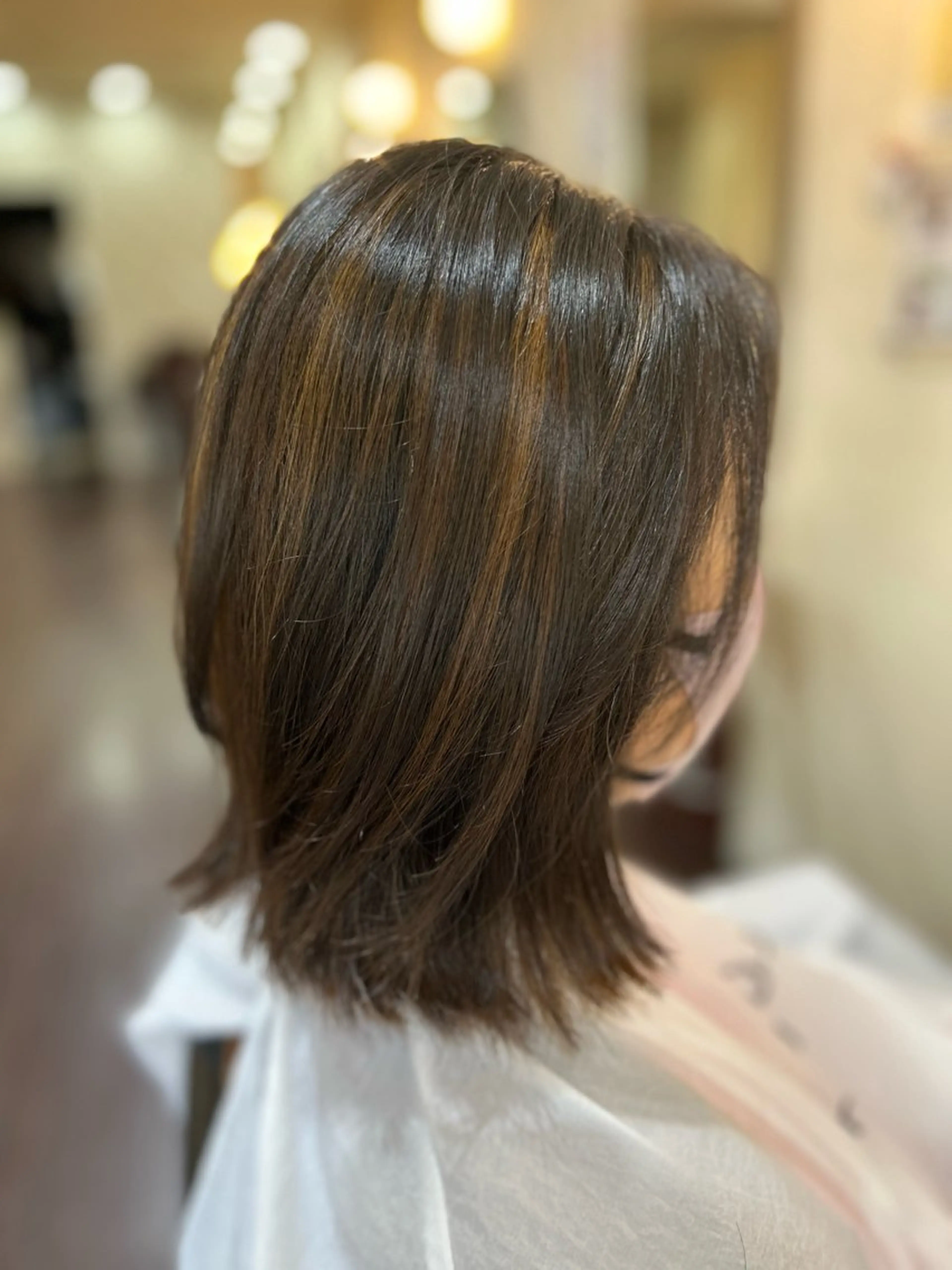 ミディアム カラー ブリーチ ハイライトカラー ハイライト 松田 佳純のヘアスタイル
