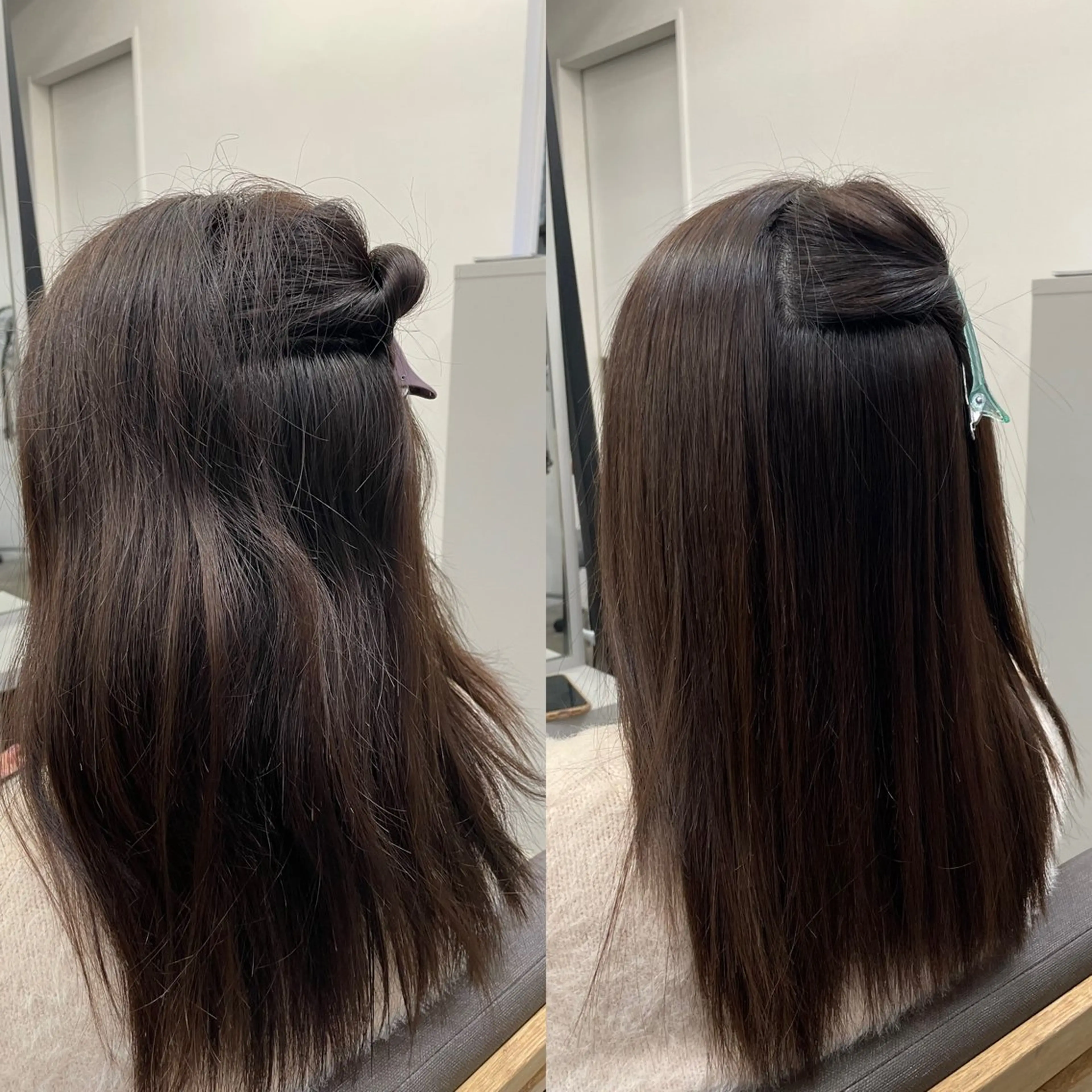 ロング 縮毛矯正 絶対綺麗な暖色カラー 🎯あります✨増渕✨のヘアスタイル