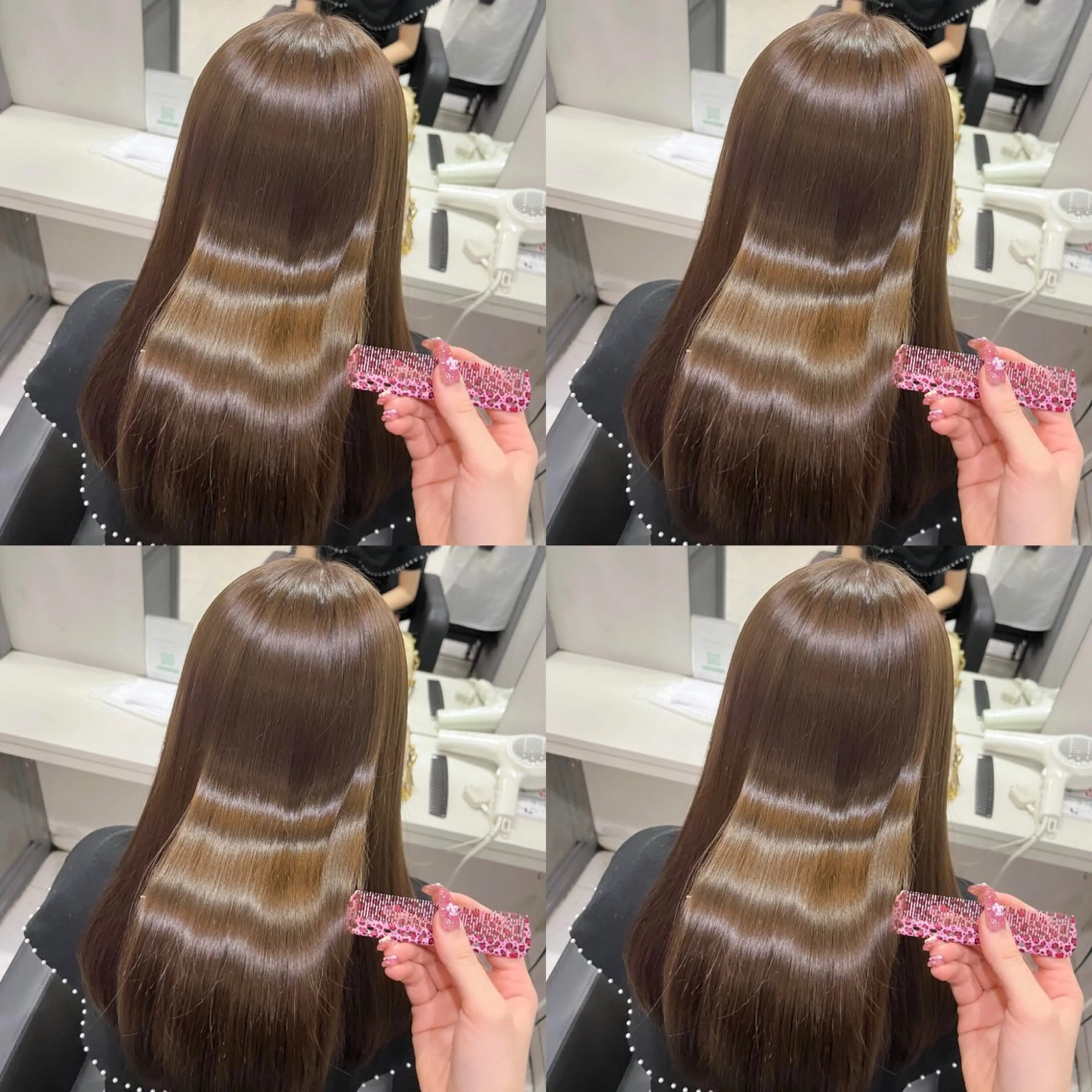 セミロング カラー ヘアカラー トリートメント 🦋REISA🦋 エクステ×ハイトーンのヘアスタイル