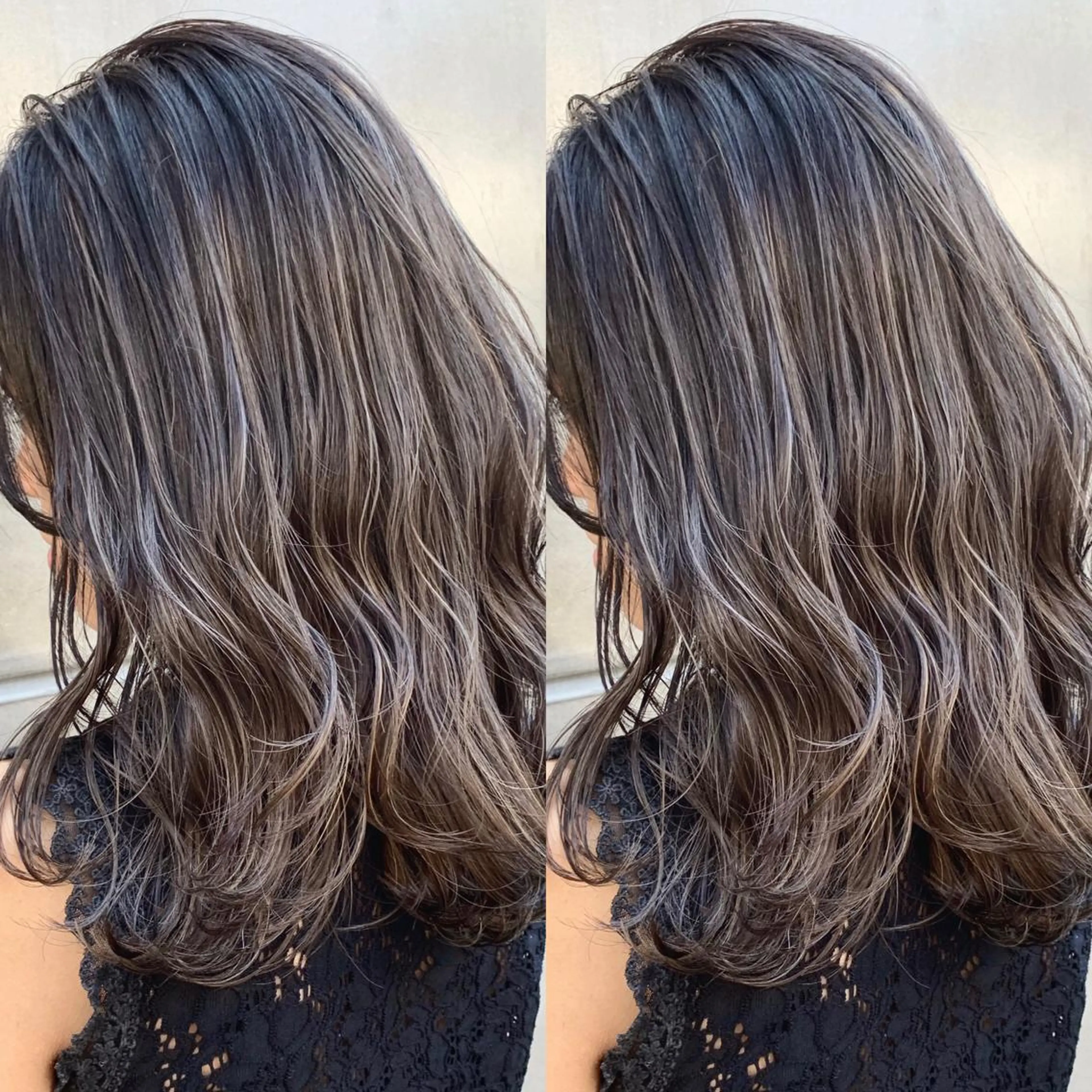 セミロング カラー バレイヤージュ ブリーチ デザインカラー ハイライトカラー ハイライト CALAMARI所属・【渋谷で人気】艶髪× 髪質改善/ツヤカラーのヘアスタイル