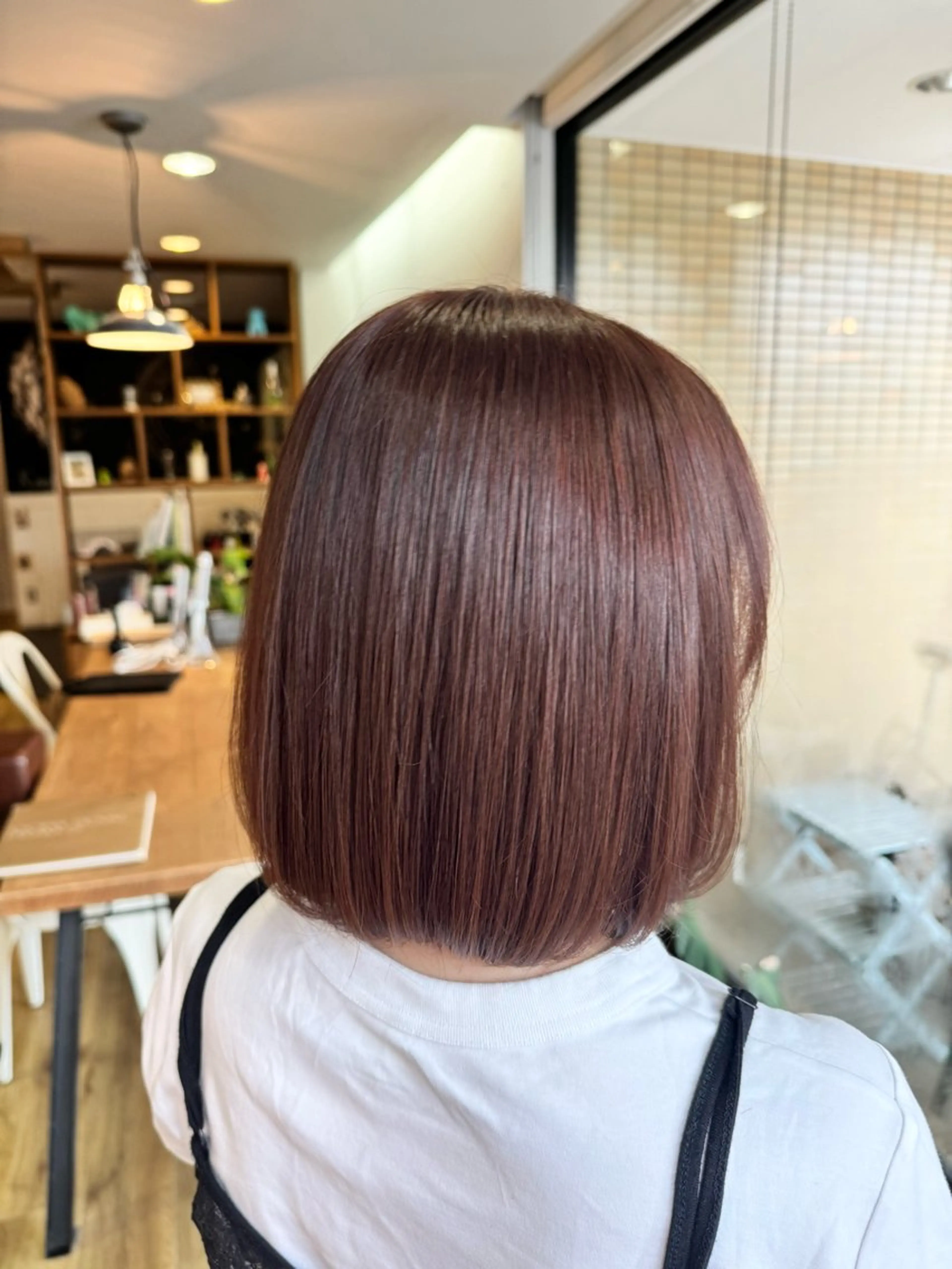 ショート カラー オレンジ オレンジピンク ピンクカラー カット ヘアカラー トリートメント ツキダテ ユイのヘアスタイル