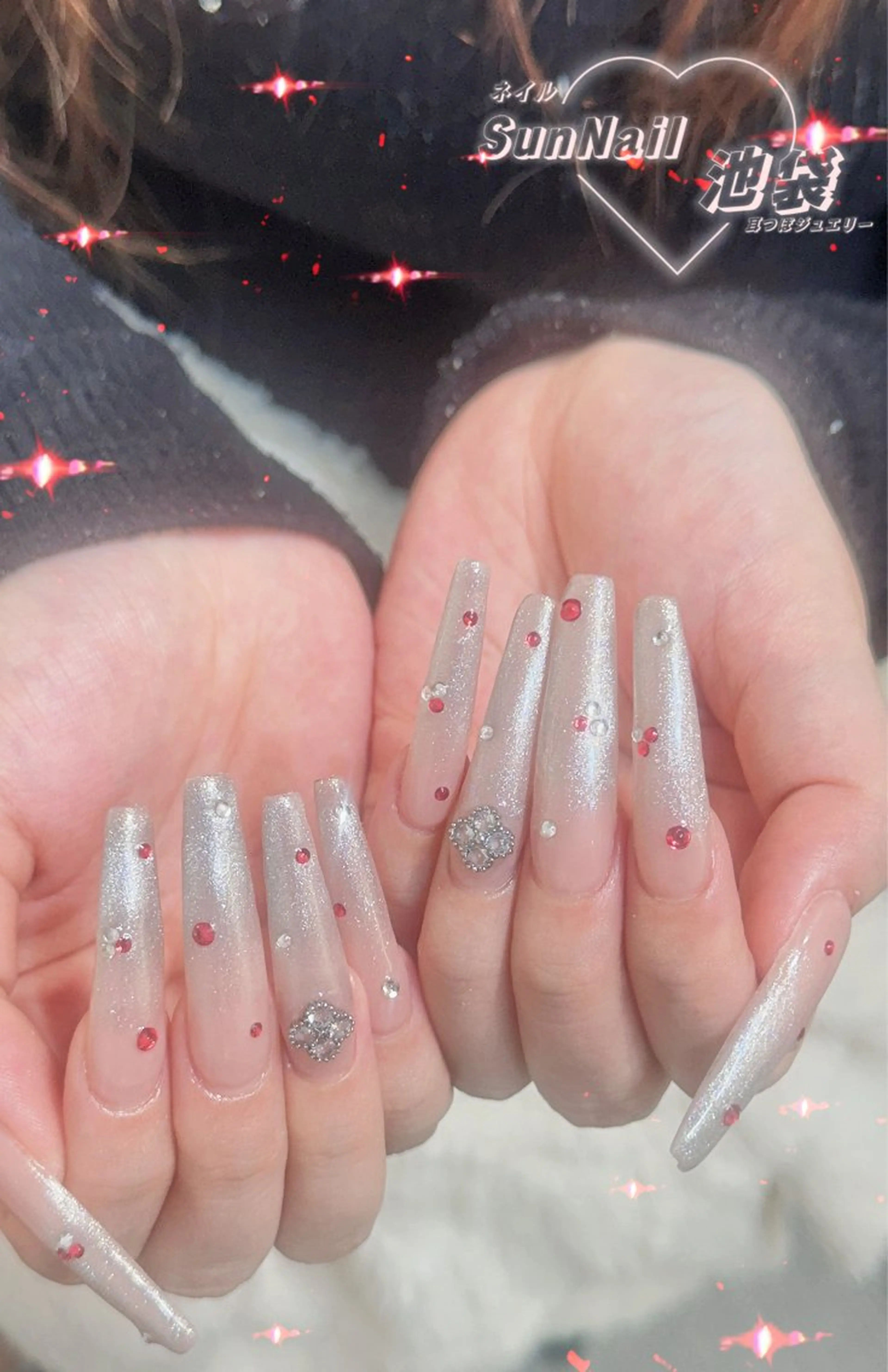 ネイル チークネイル 長さ出し フレンチネイル ガーリー 韓国ネイル ハンドネイル ハンドケア Sun Nail 池袋のエステ・リラクイメージ