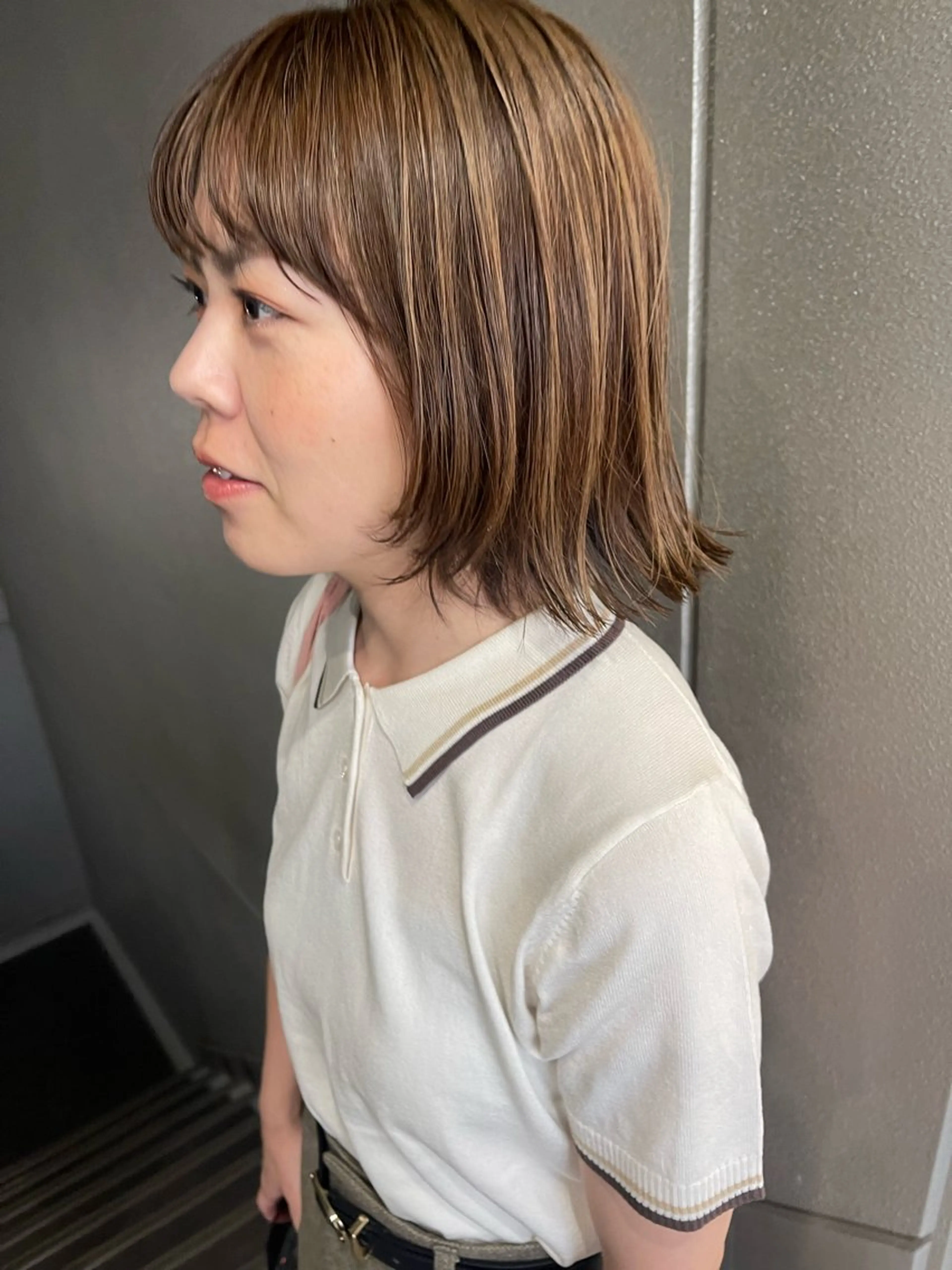 ショート カラー ヘアカラー トリートメント 💓パーマ，💗 レイヤーカットのヘアスタイル