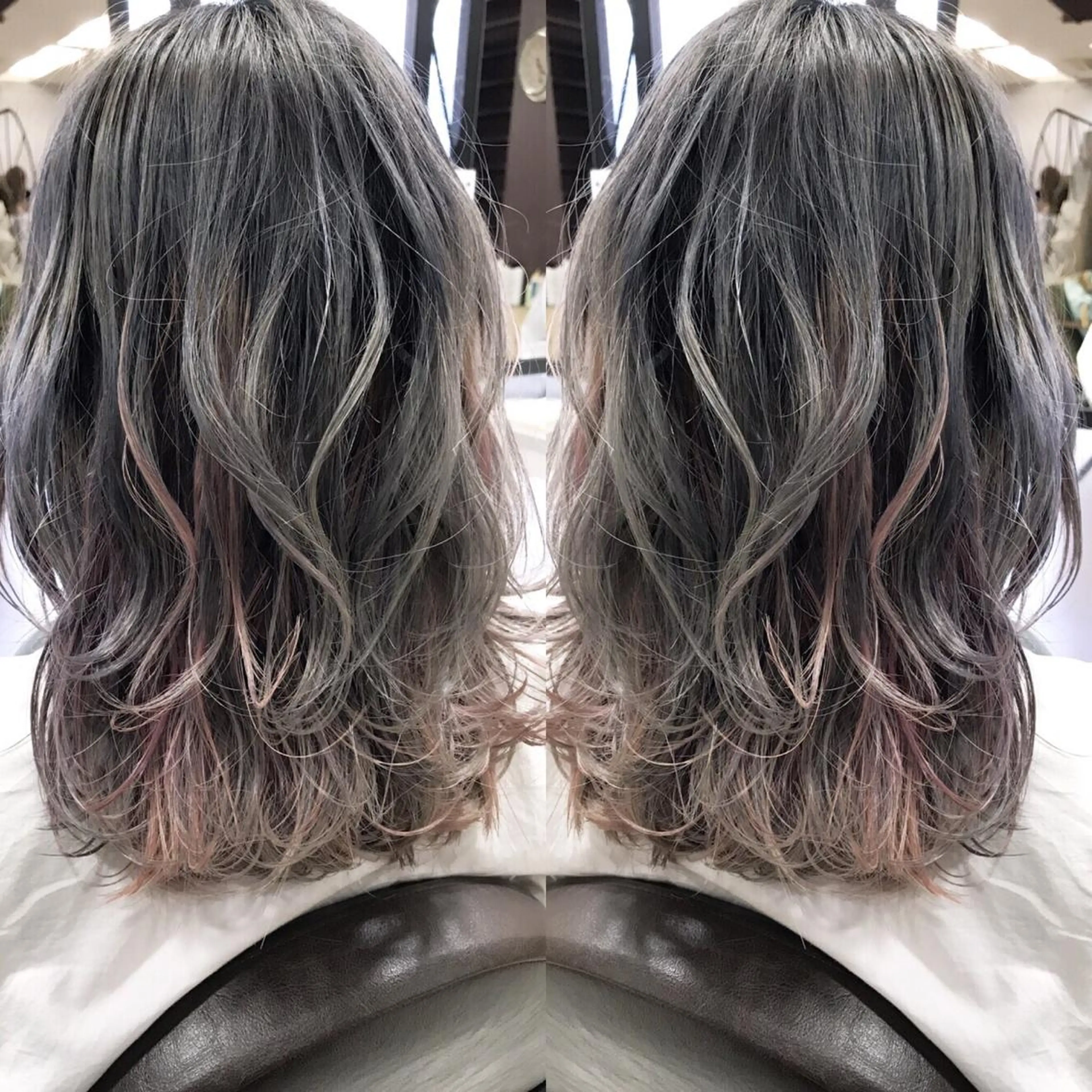 ミディアム カラー シールエクステ⭐️ オオミタクヤのヘアスタイル