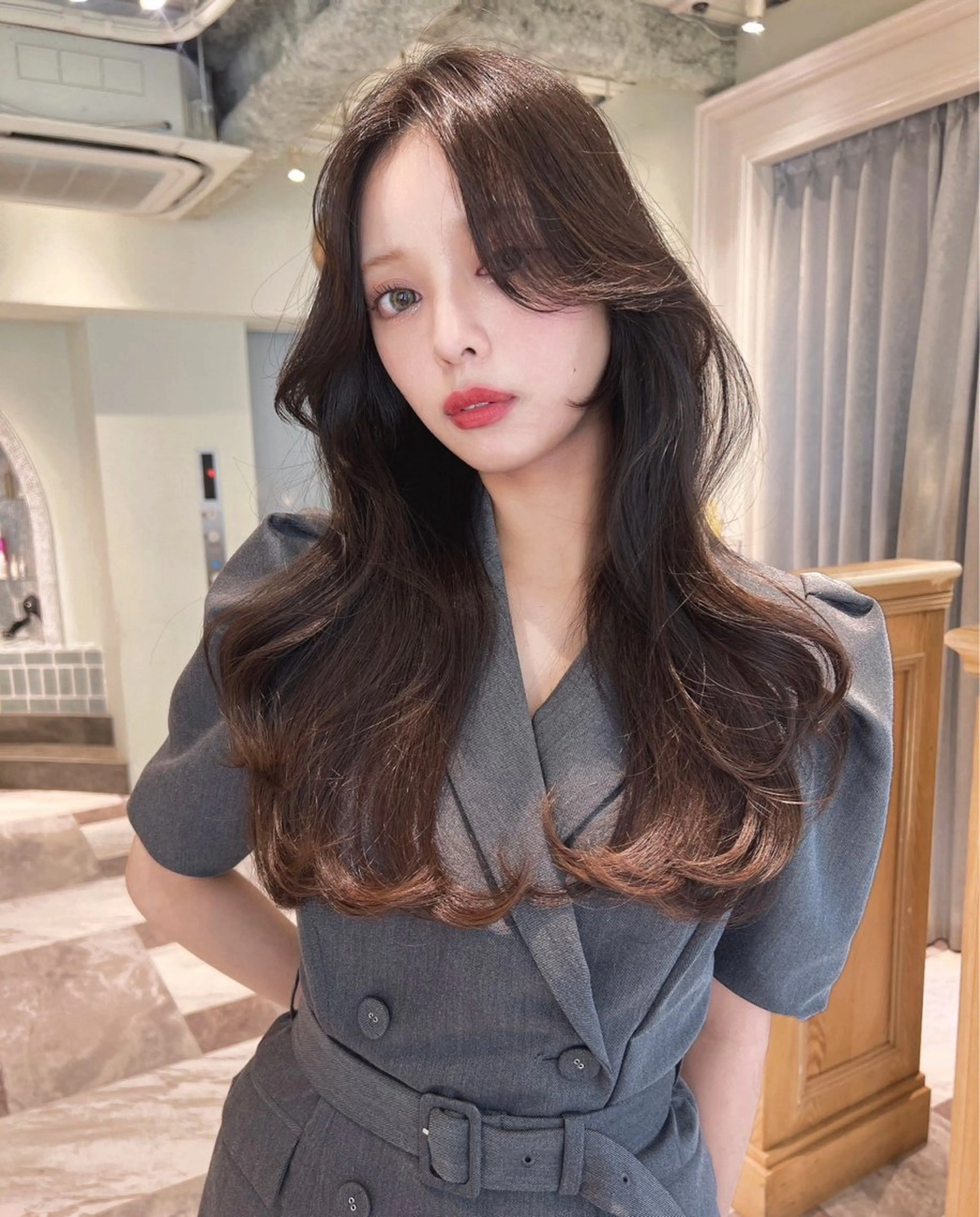 ロング 韓国風ヘア ロング 似合わせカラーの達人 ダブルカラー/森栄範のヘアスタイル