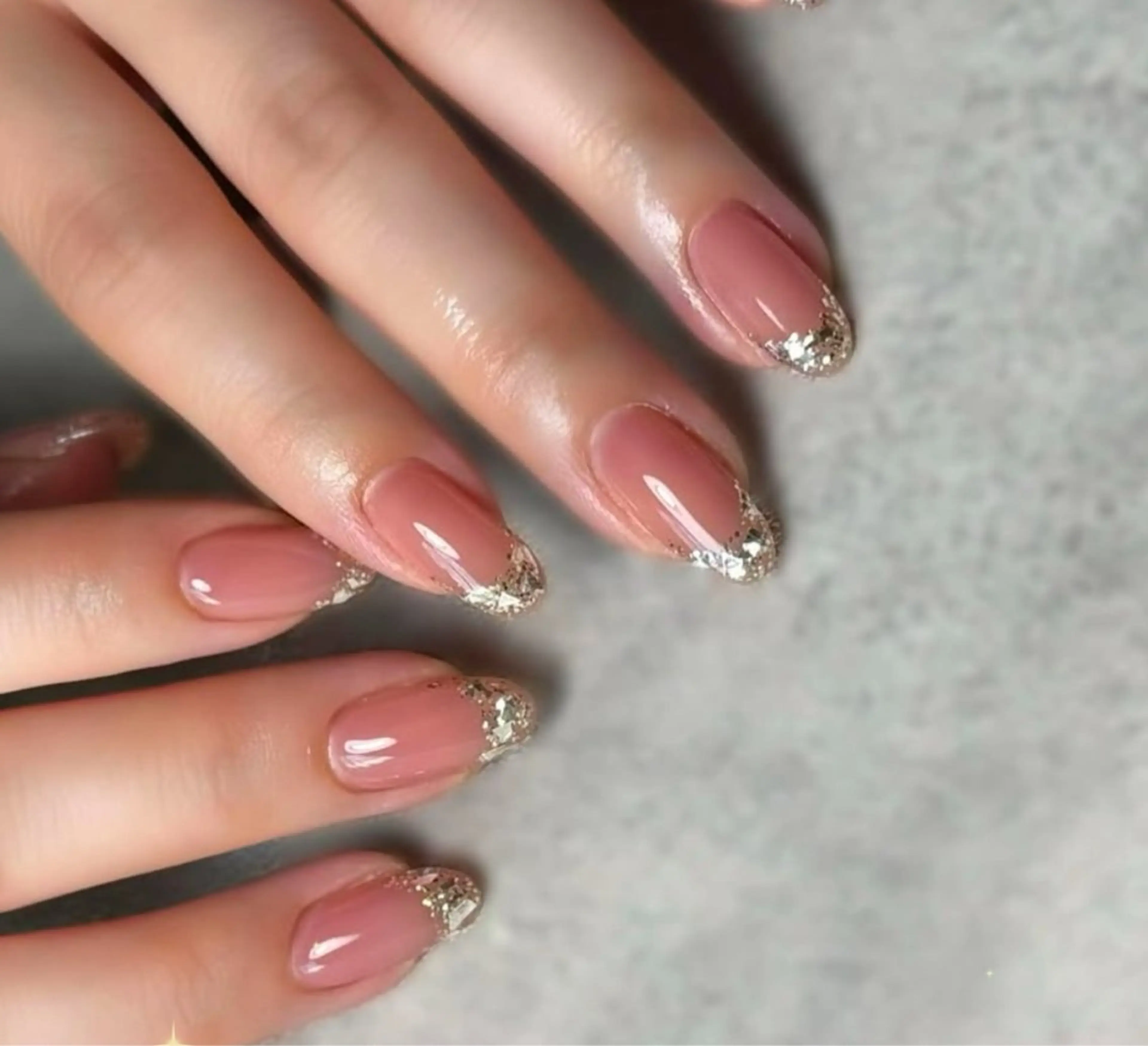 ネイル アートネイル オーロラネイル チークネイル フレンチネイル ガラスフレンチ ハンドネイル 🎀🎀YooLi Nail Salonのネイルデザイン